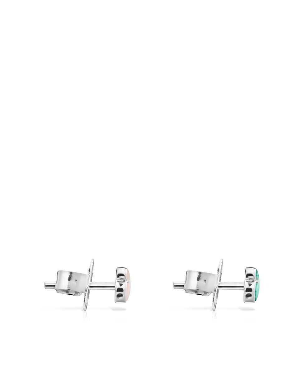 Brincos Mini Color em Prata com 3 Ursos Multicolor-2