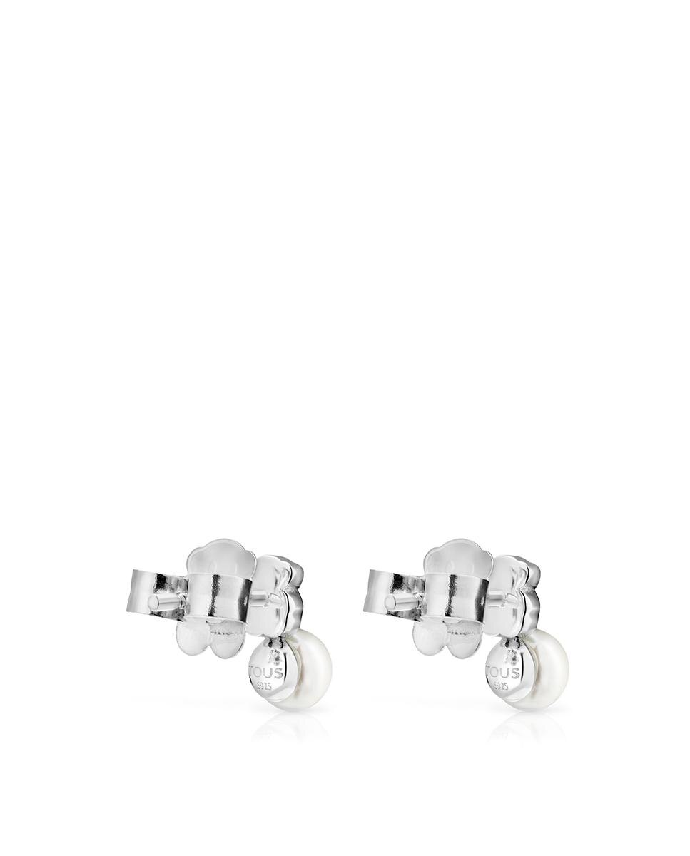 Brincos Tuyo Mini em Cor de Prata com Amazonita e Pérola Multicolor-3