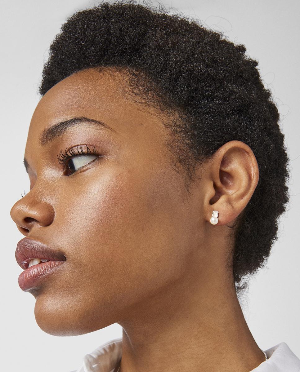 Brincos Tuyo Mini em Prateado com Quartzo Rosa e Pérola 5