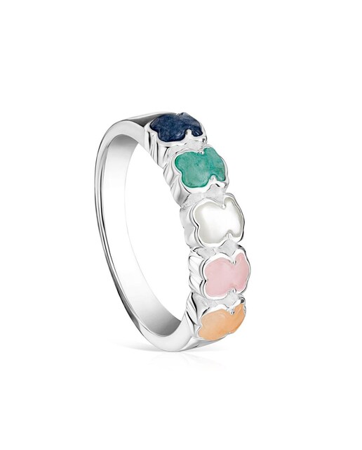 Imagem 0 de Anel Mini Color em Prata com Pedras