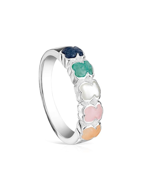 Imagem 0 de Anel Mini Color em Prata com Pedras