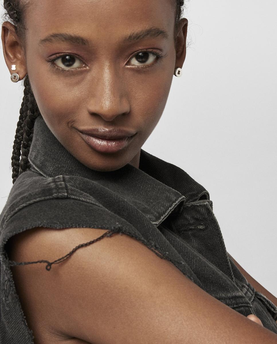 Pendente Glory de Prata com Urso Perfurado Prateado-5