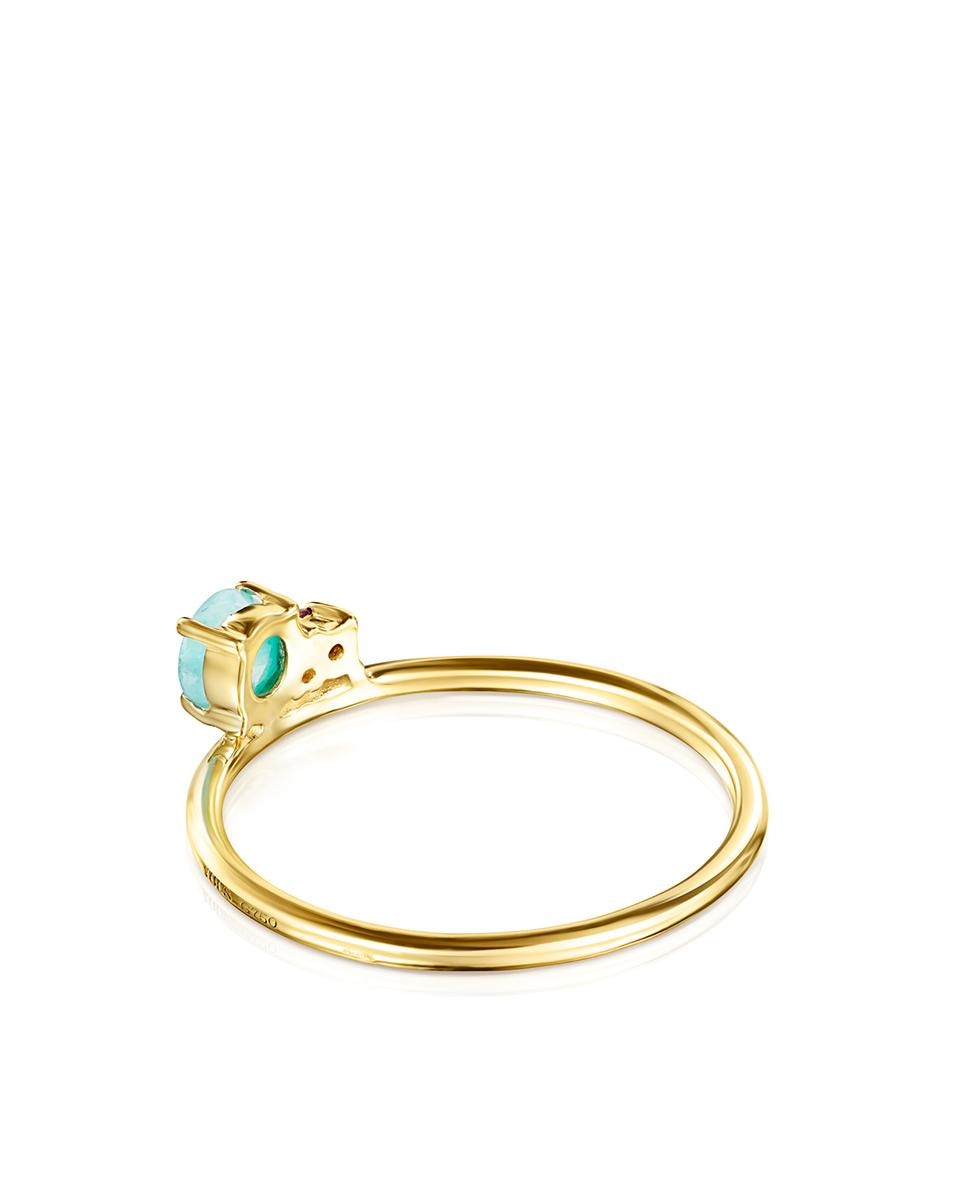 Anel Mini Ivette de Ouro Amarelo com Gemas Multicolor-3