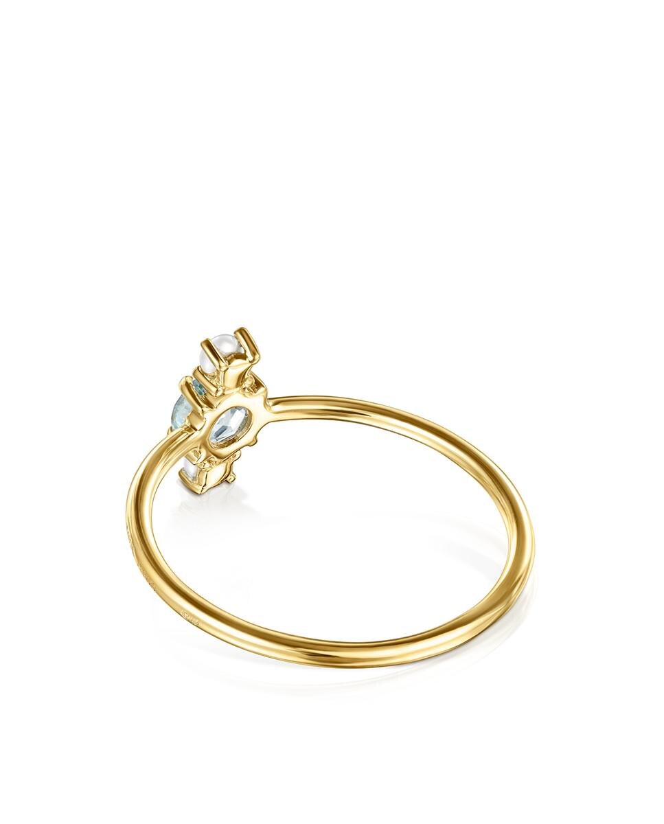 Anel Mini Ivette de Ouro Amarelo com Gemas Multicolor-3