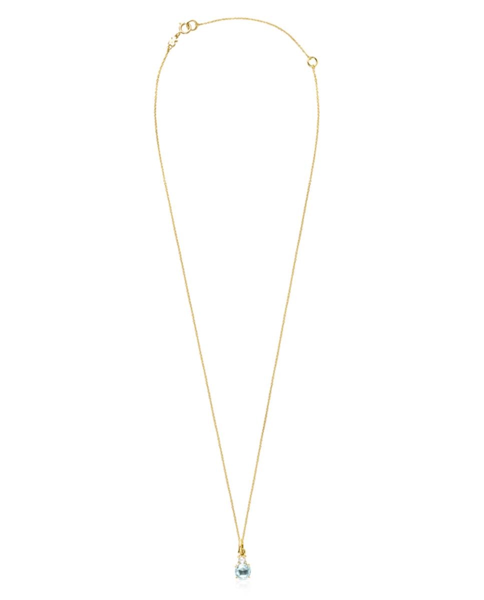 Pendente Mini Ivette de Ouro Amarelo com Topázio Azul e Pérola Multicolor-1