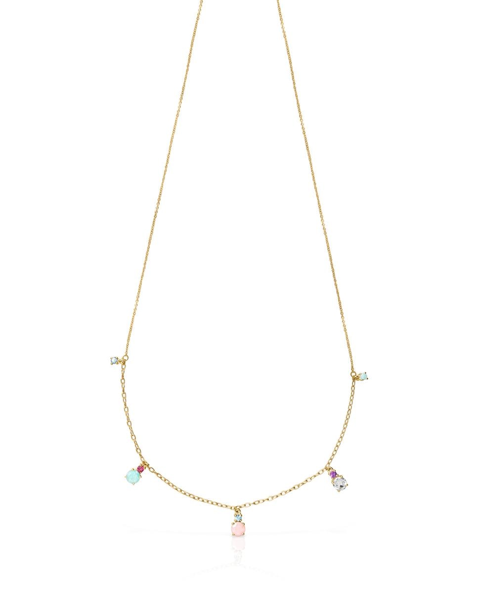 Colar Mini Ivette de Ouro Amarelo com Gemas 1