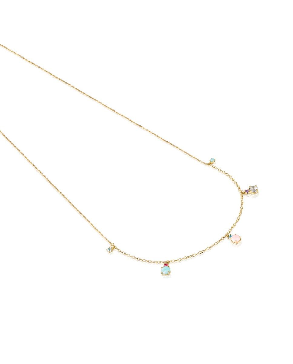 Colar Mini Ivette de Ouro Amarelo com Gemas 3