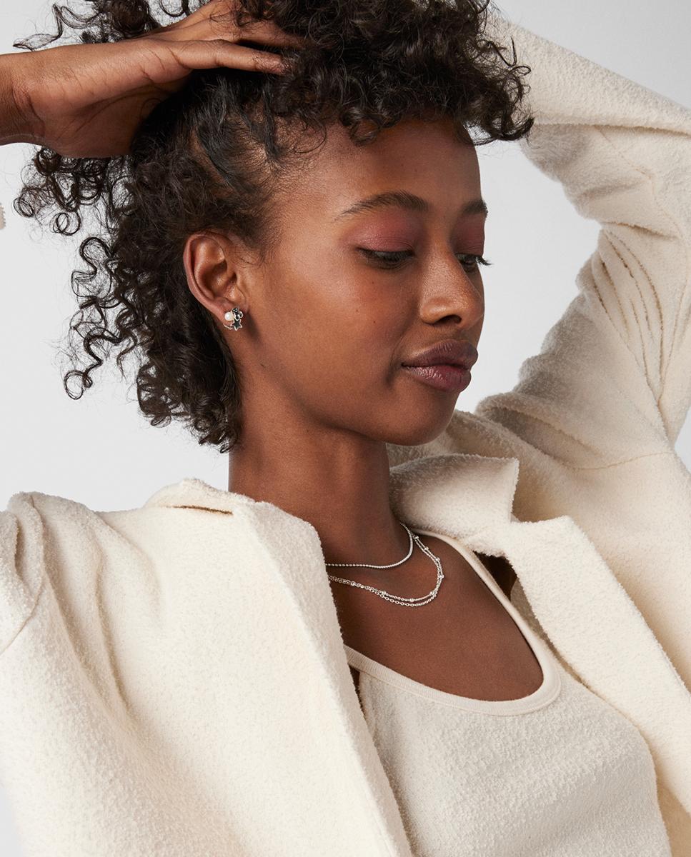 PENDIENTES LARGOS NOCTURNE DE PLATA CON 4