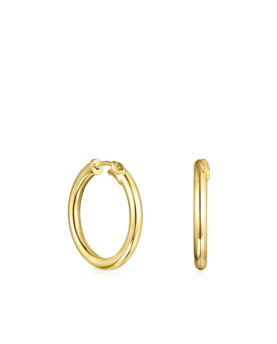 Brincos de Argola Pequenos Basics Banhados a Ouro de 18 Kt em Prata Dourado-1