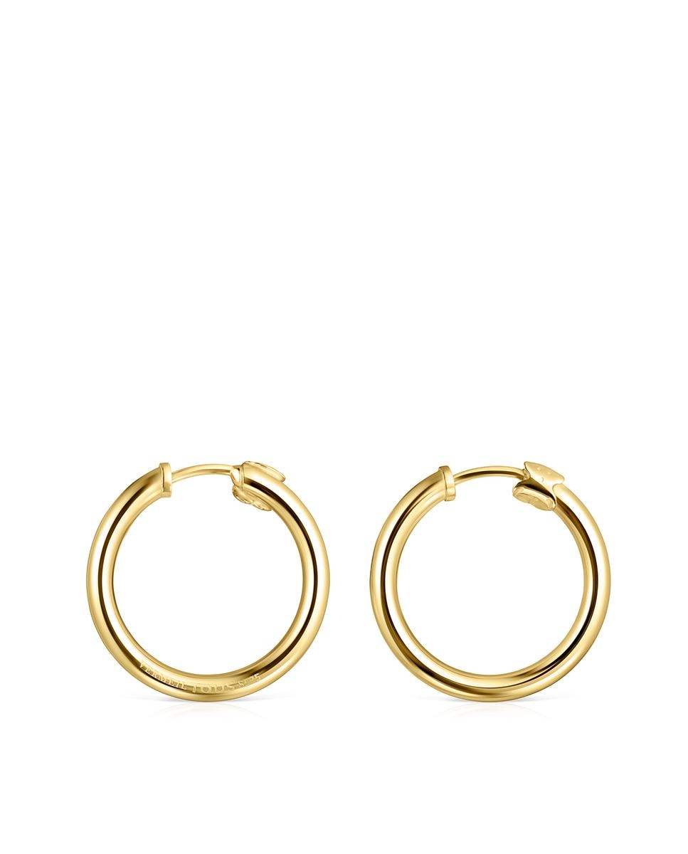 Brincos de Argola Pequenos Basics Banhados a Ouro de 18 Kt em Prata Dourado-2
