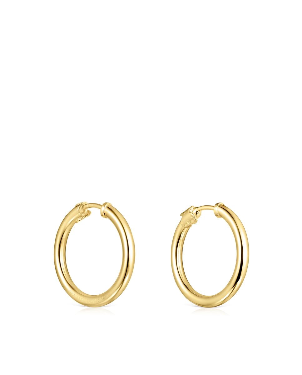 Brincos de Argola Pequenos Basics Banhados a Ouro de 18 Kt em Prata Dourado-3