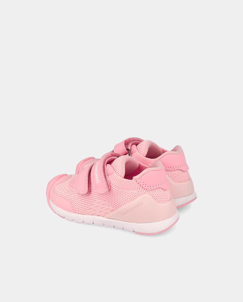 Sapatilhas de Pele para Bebé Perfuradas com Velcro Biomecanics Rosa-3