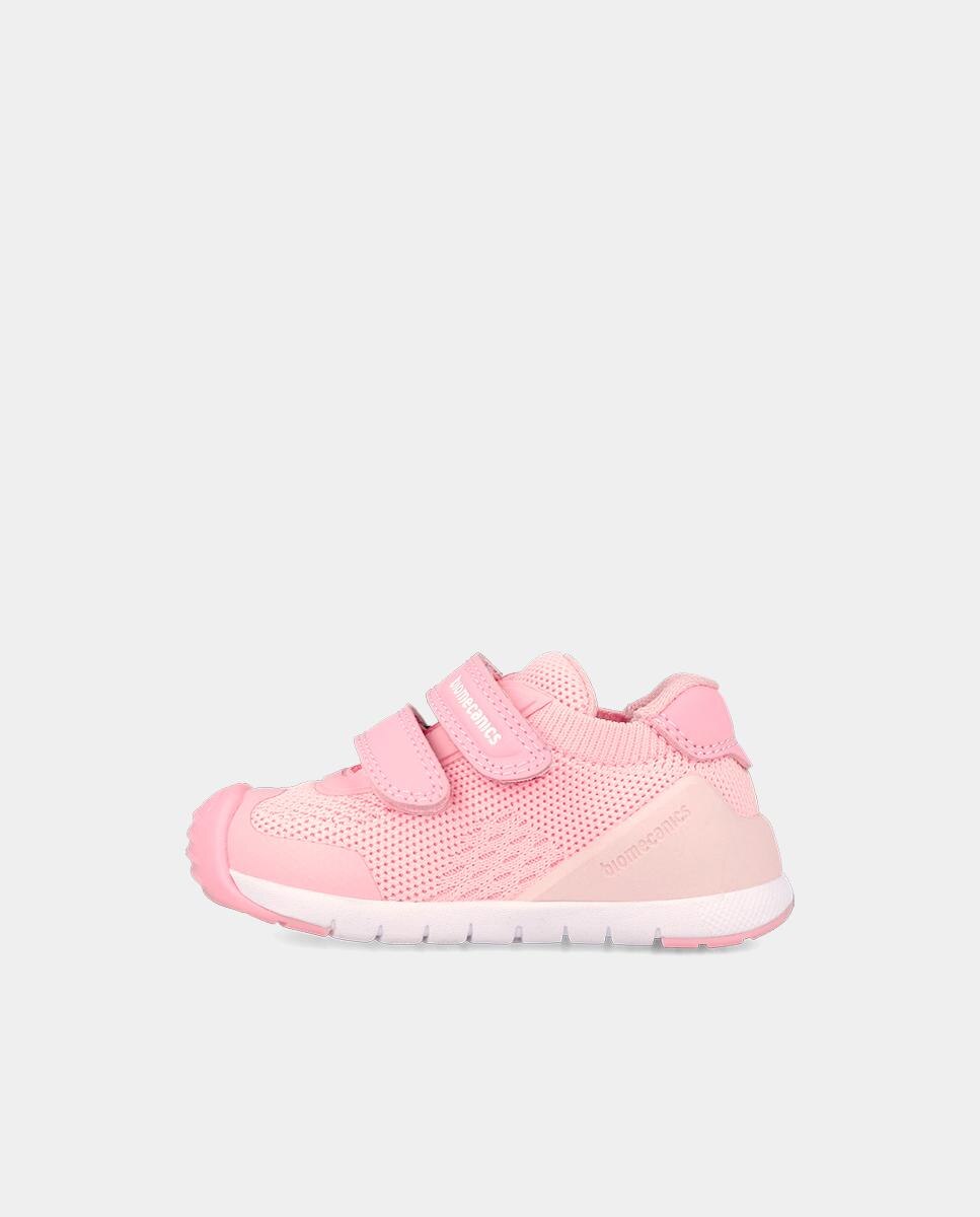 Sapatilhas de Pele para Bebé Perfuradas com Velcro Biomecanics Rosa-5