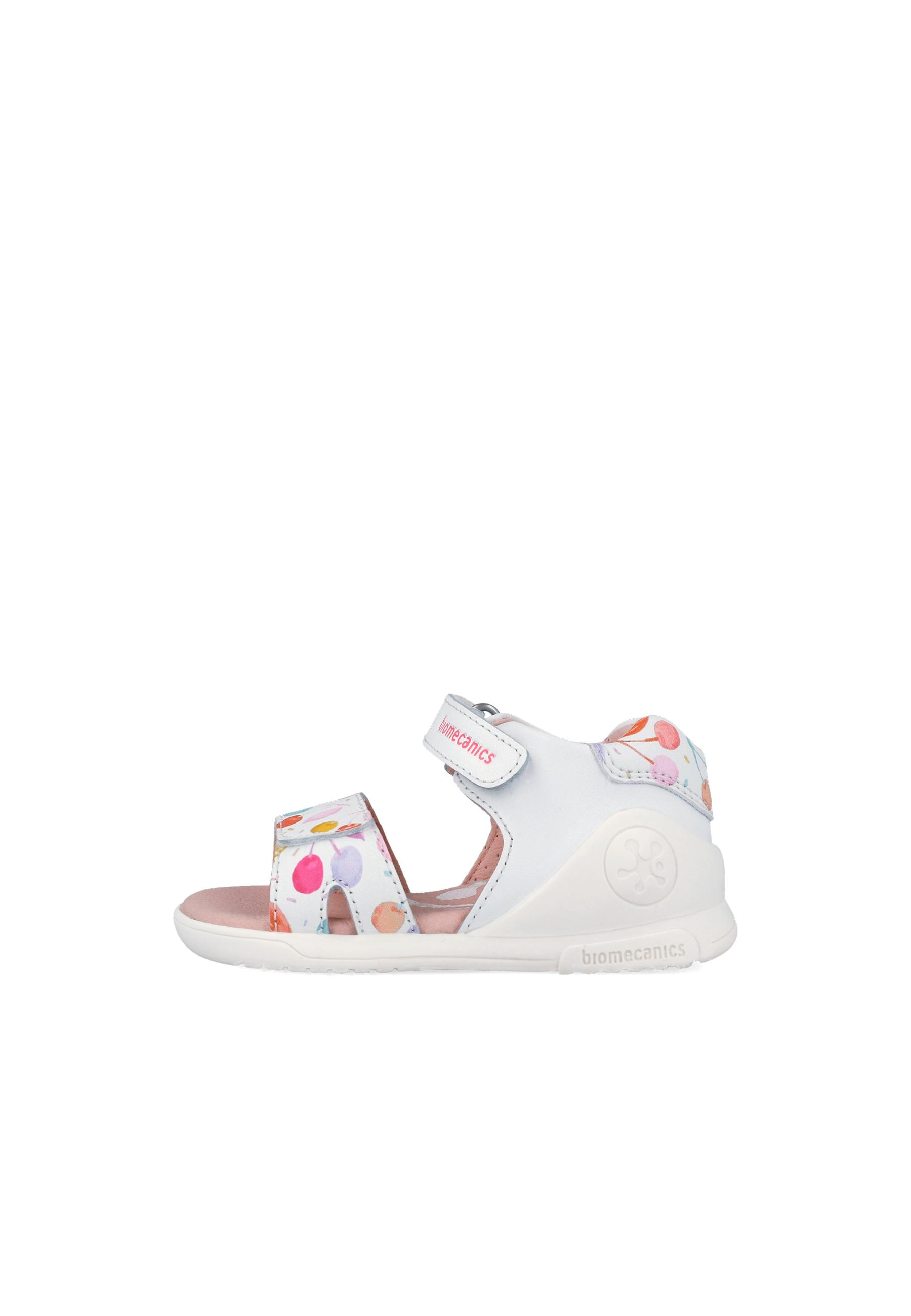 Sandálias para Bebés de Pele Estampadas com Velcro Biomecanics Branco / Serigrafiado-1
