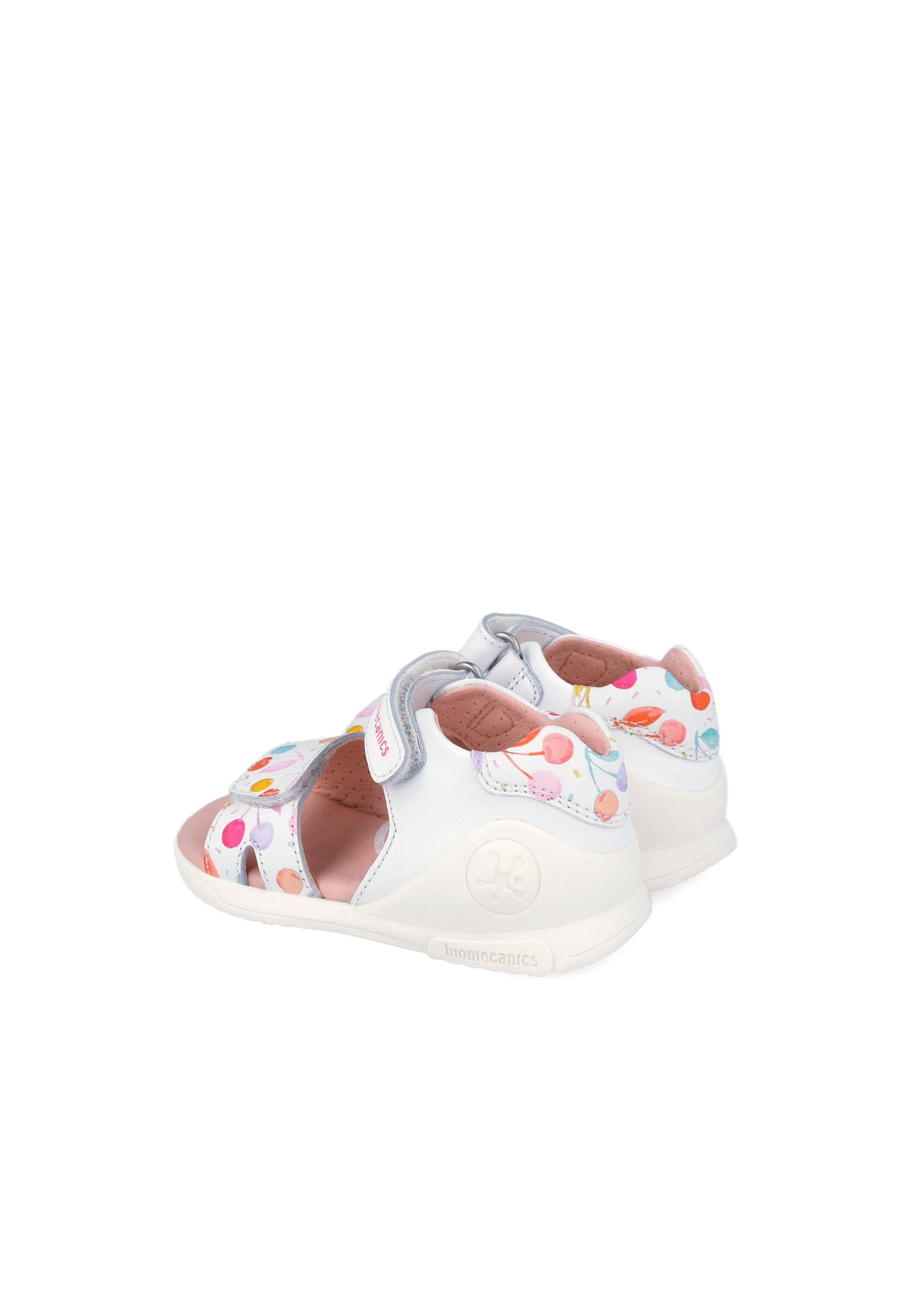 Sandálias para Bebés de Pele Estampadas com Velcro Biomecanics Branco / Serigrafiado-3