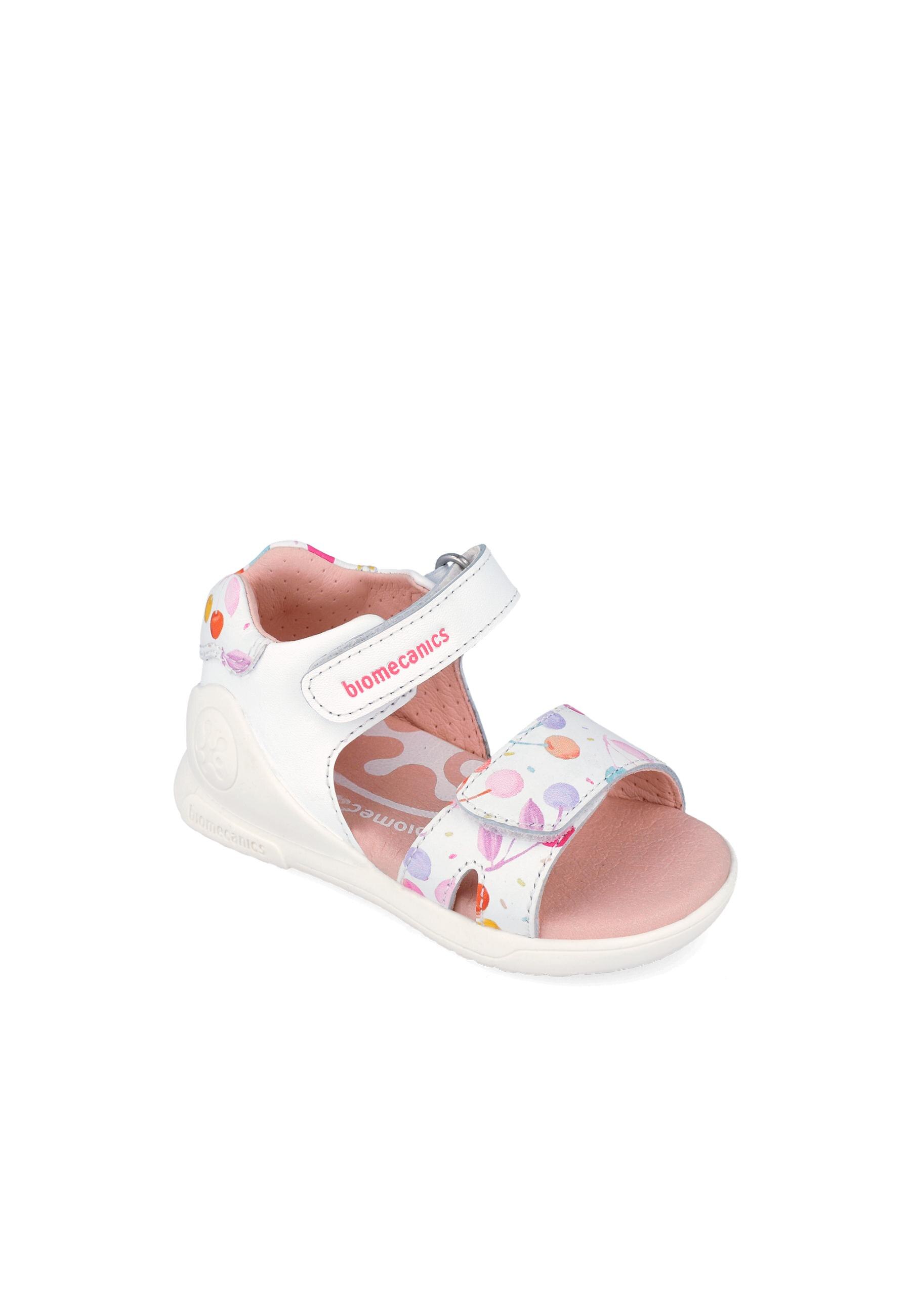 Sandálias para Bebés de Pele Estampadas com Velcro Biomecanics Branco / Serigrafiado-4