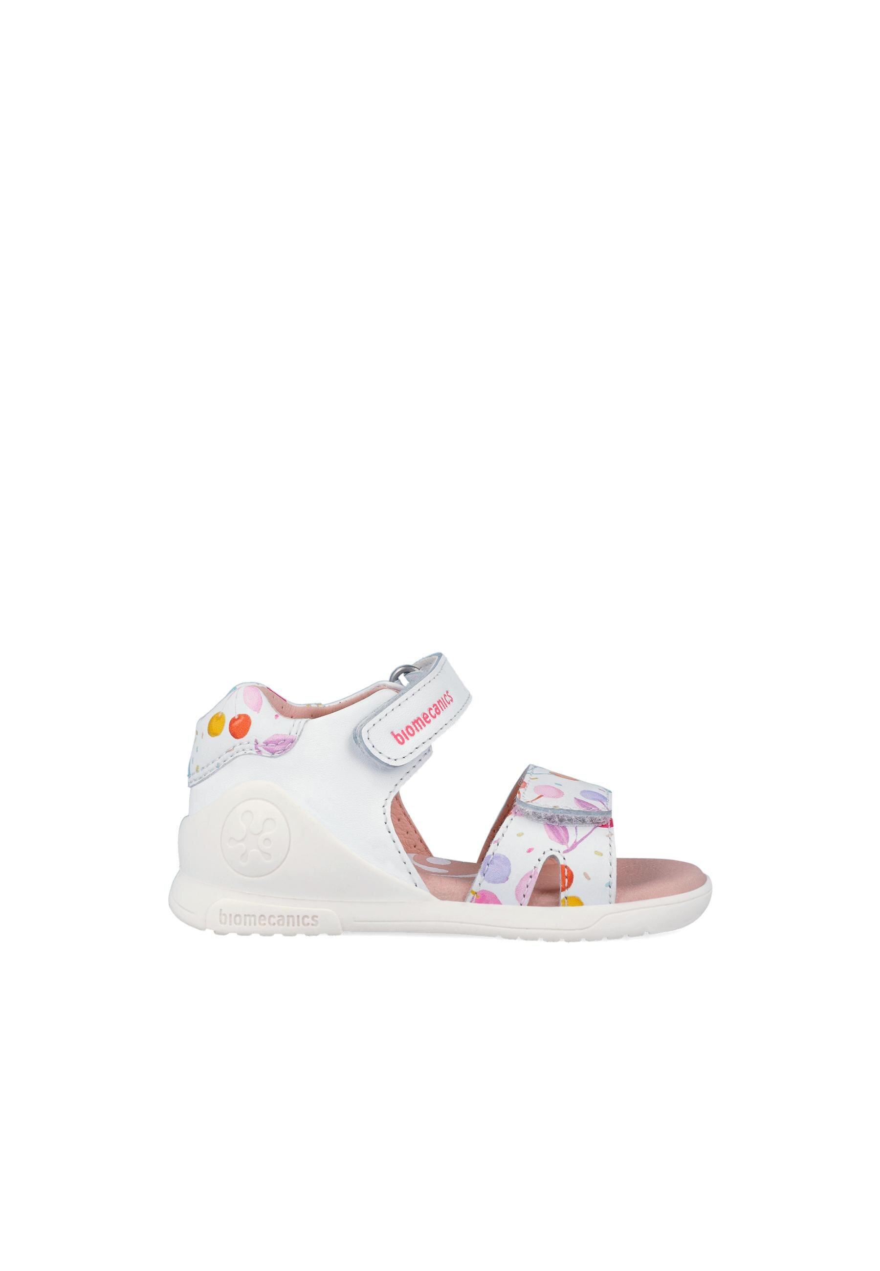 Sandálias para Bebés de Pele Estampadas com Velcro Biomecanics Branco / Serigrafiado-5