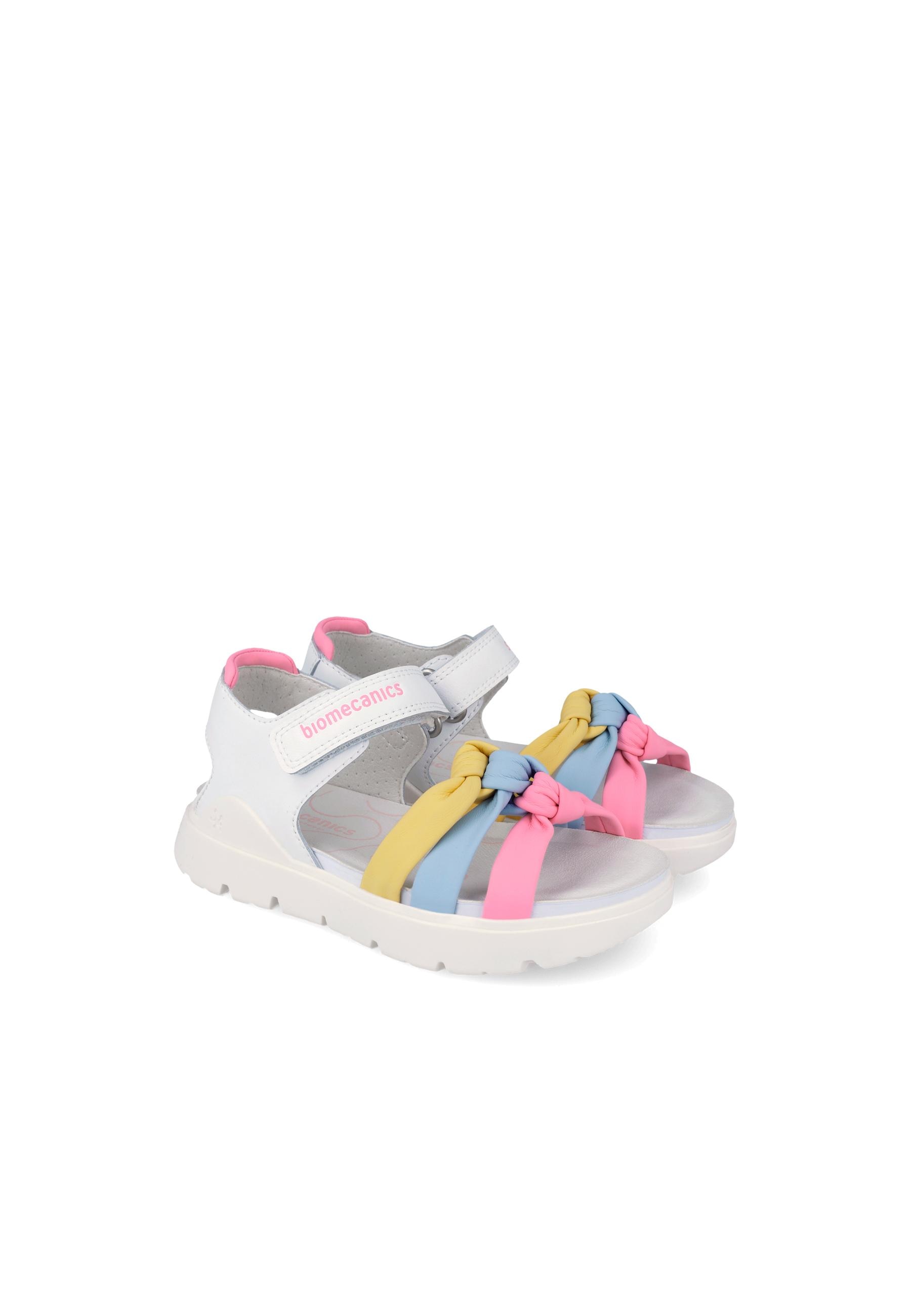 Sandálias Abertas Infantil de Pele com Velcro Multicolor-2