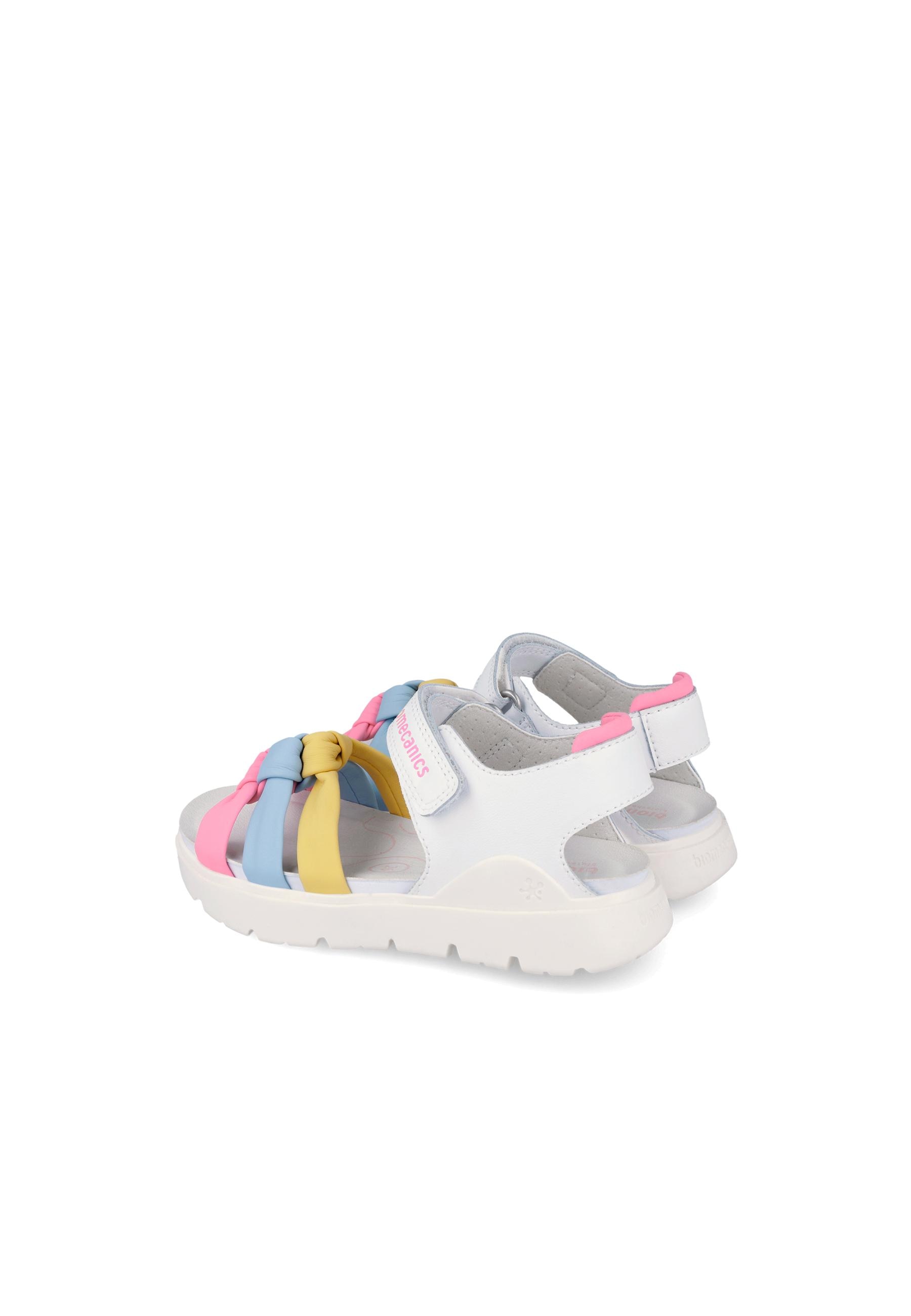 Sandálias Abertas Infantil de Pele com Velcro Multicolor-3
