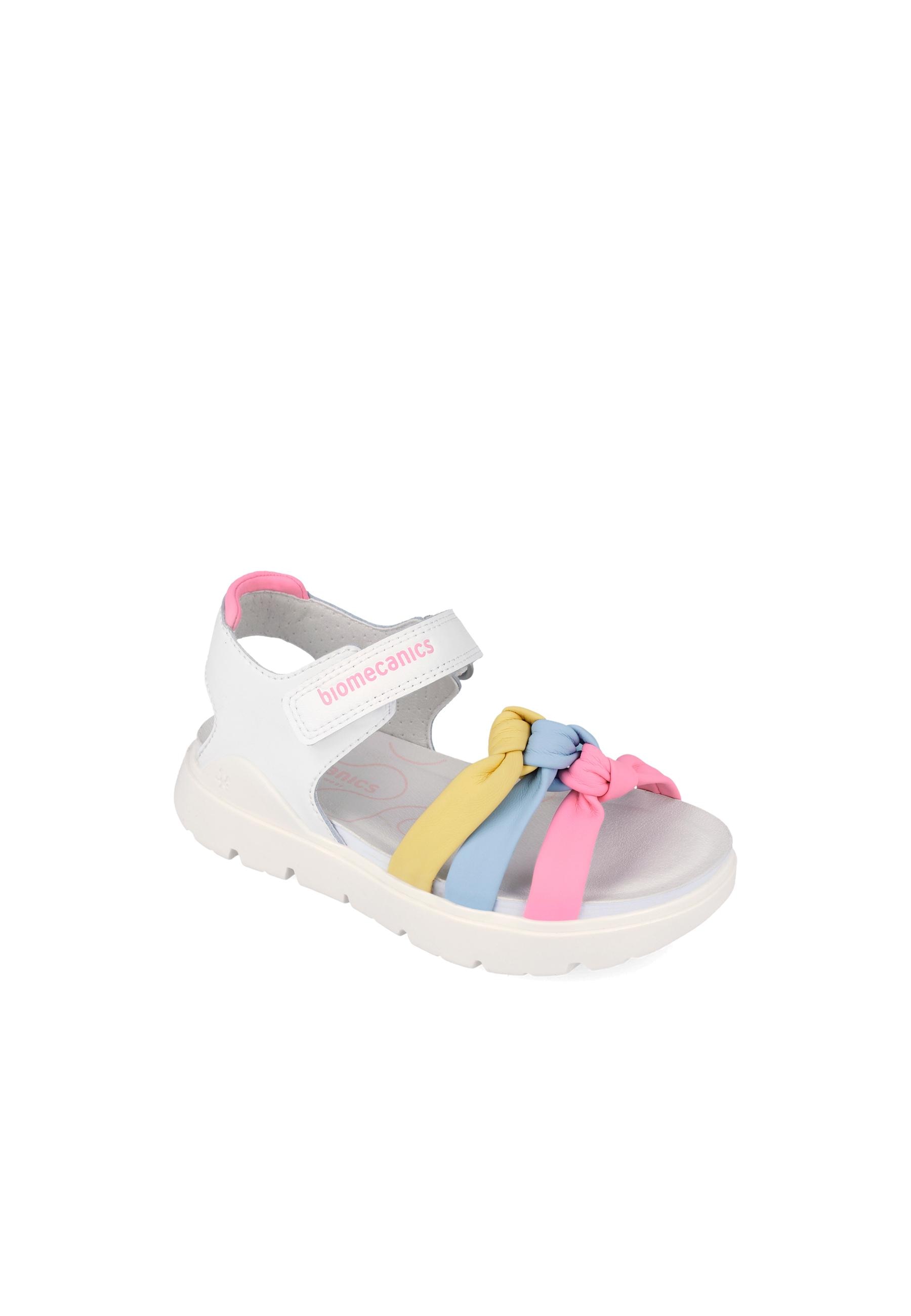 Sandálias Abertas Infantil de Pele com Velcro Multicolor-4