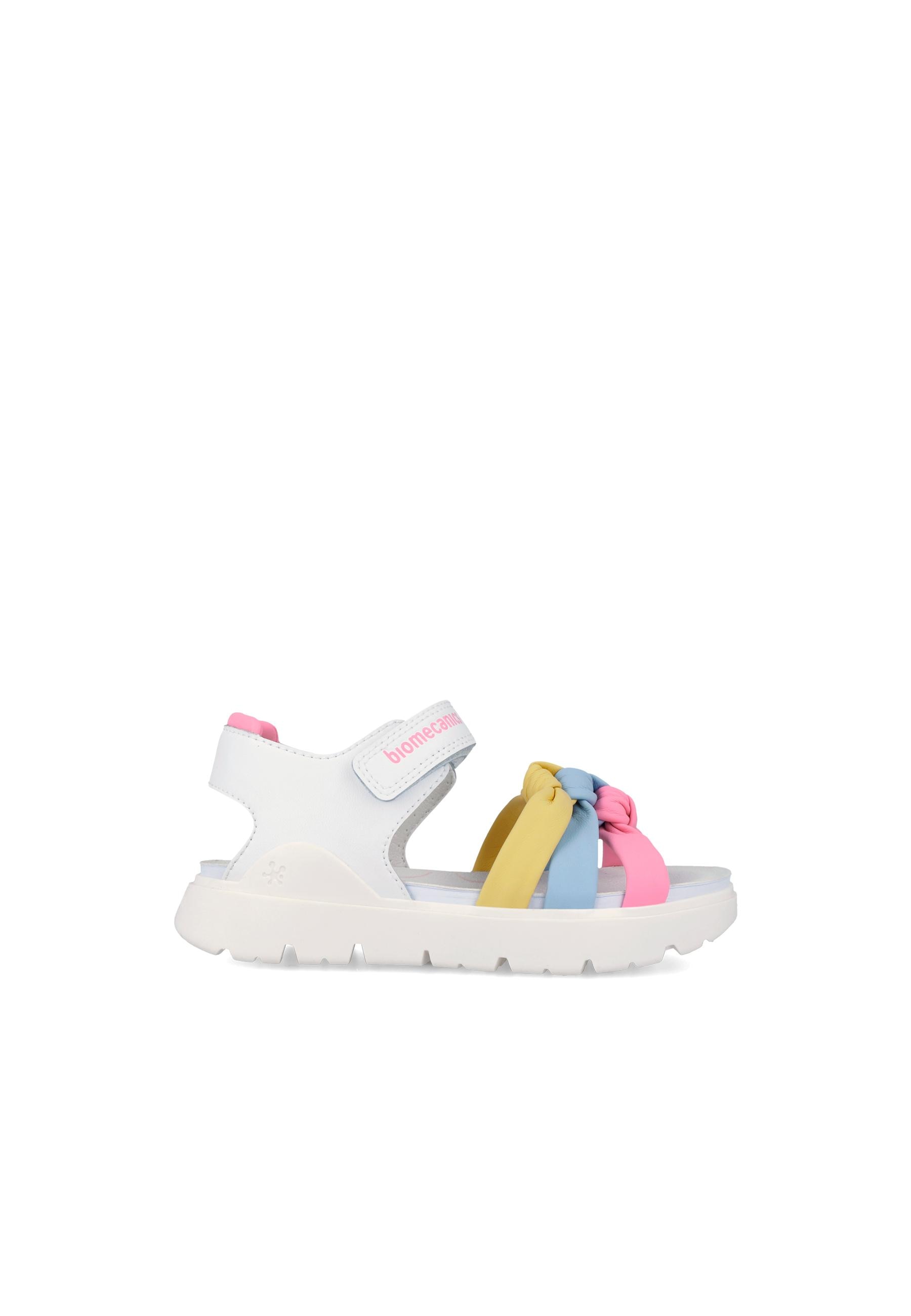 Sandálias Abertas Infantil de Pele com Velcro Multicolor-5