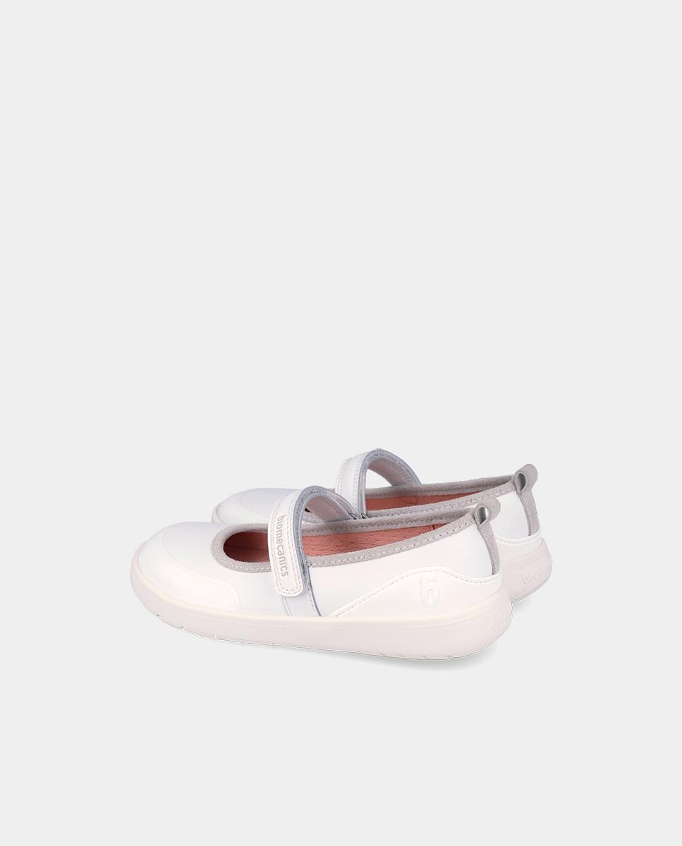Merceditas de Pele com Velcro Biomecanics Branco-5