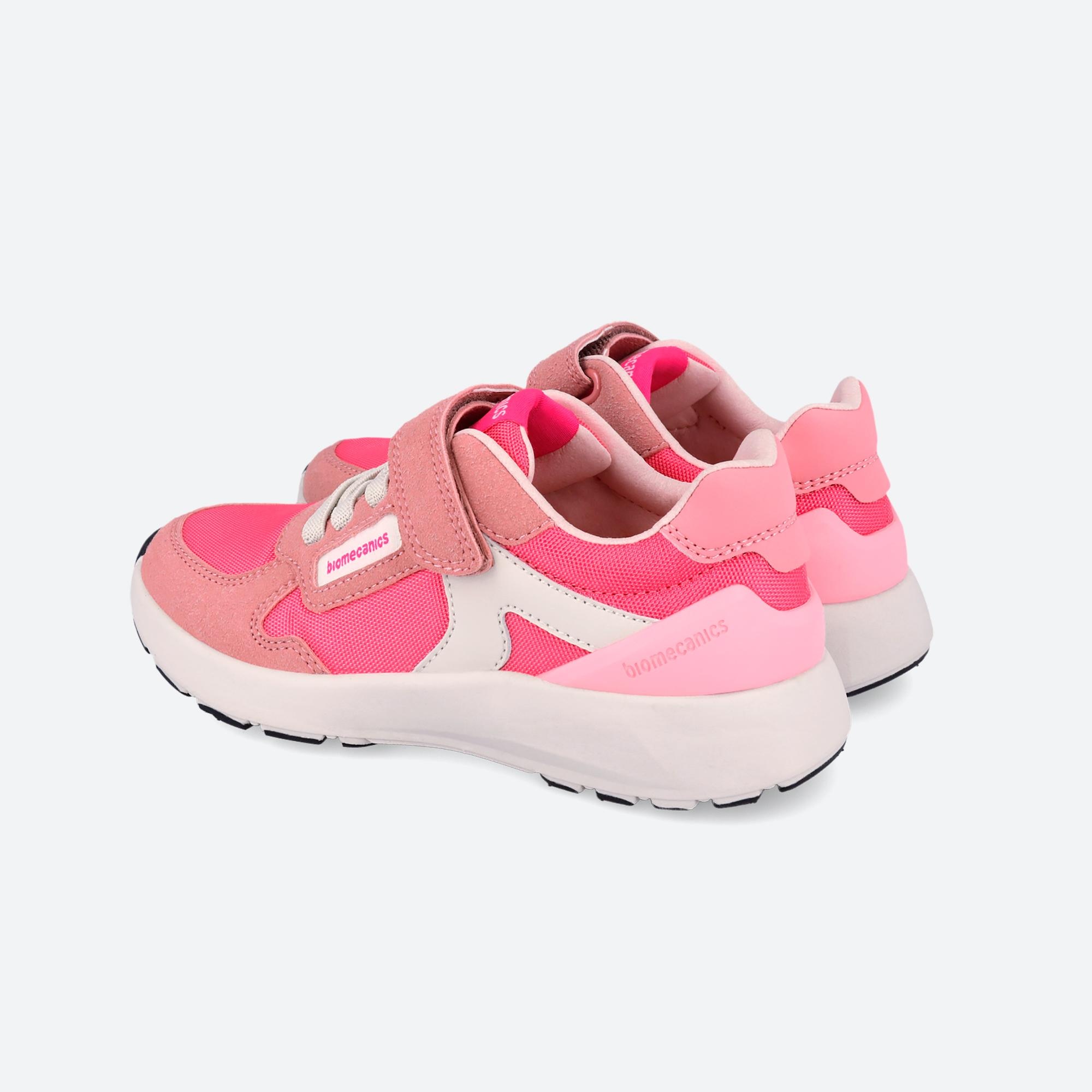 Sapatilhas Desportivas Infantil com Velcro Rosa / Branco-3