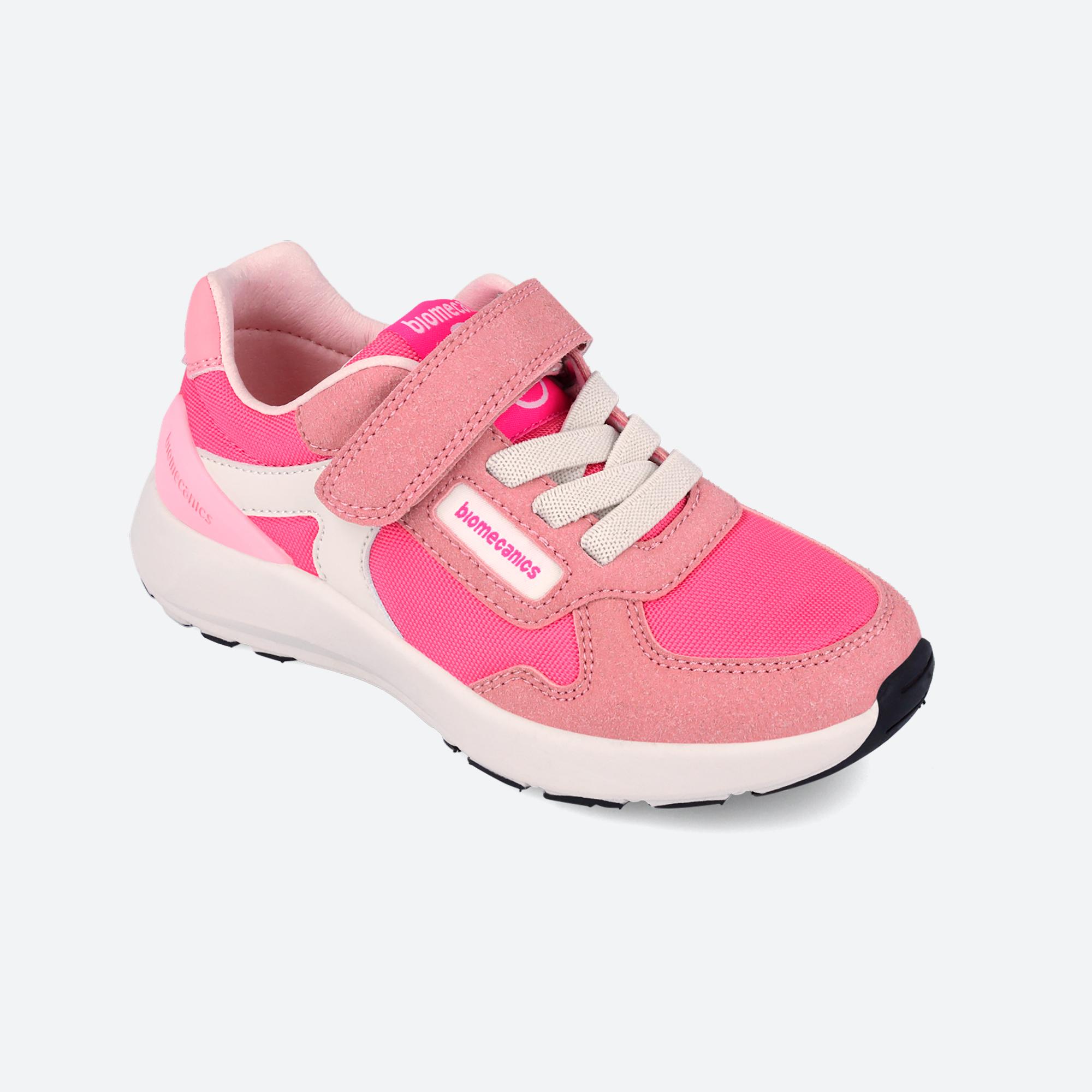 Sapatilhas Desportivas Infantil com Velcro Rosa / Branco-4