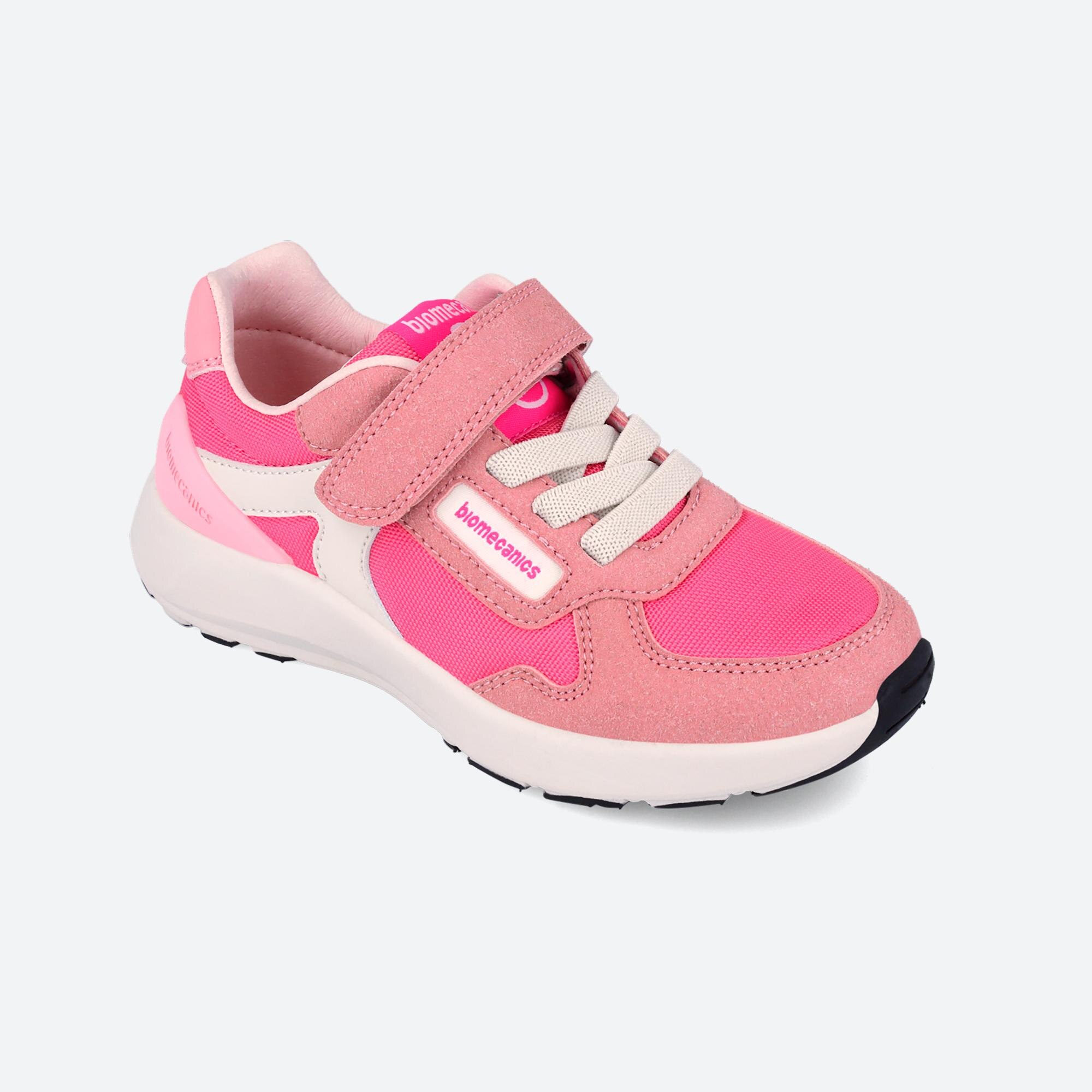 Sapatilhas Desportivas Infantil com Velcro Rosa / Branco-4