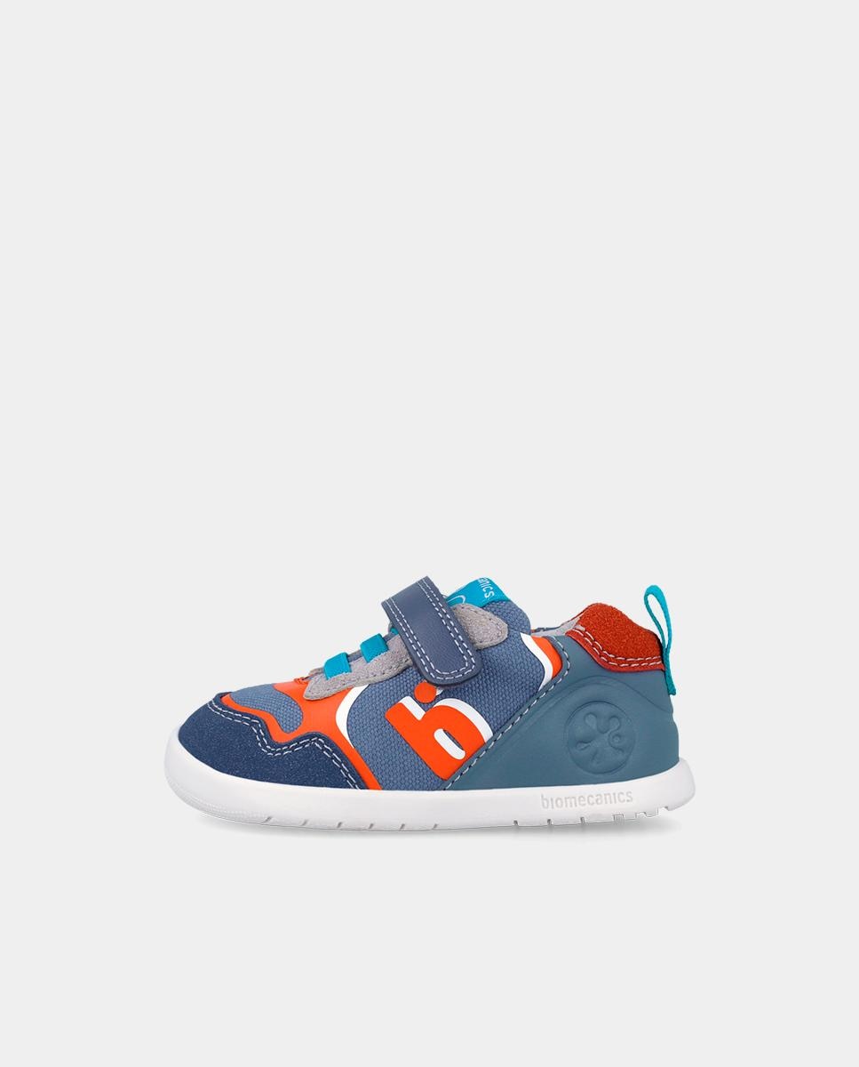 Sapatilhas Desportivas de Bebé Respeitosas com o Crescimento Natural Do Pé com Velcro Biomecanics Azul-6