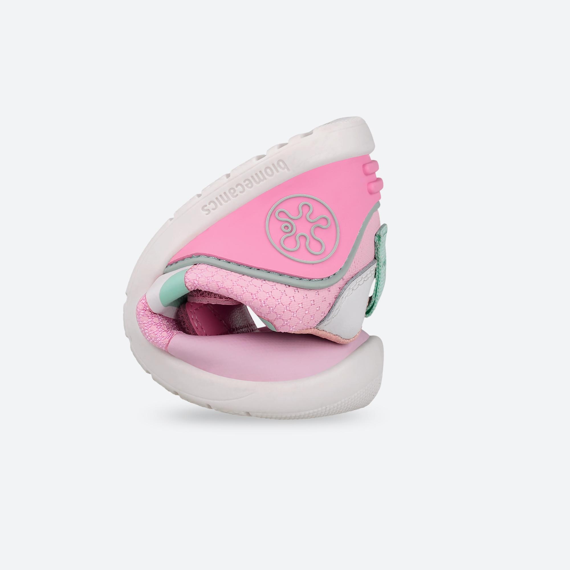 Sapatilhas Desportivas para Bebés Respeitosas com o Crescimento Natural Do Pé com Velcro Biomecanics Rosa / Verde-3