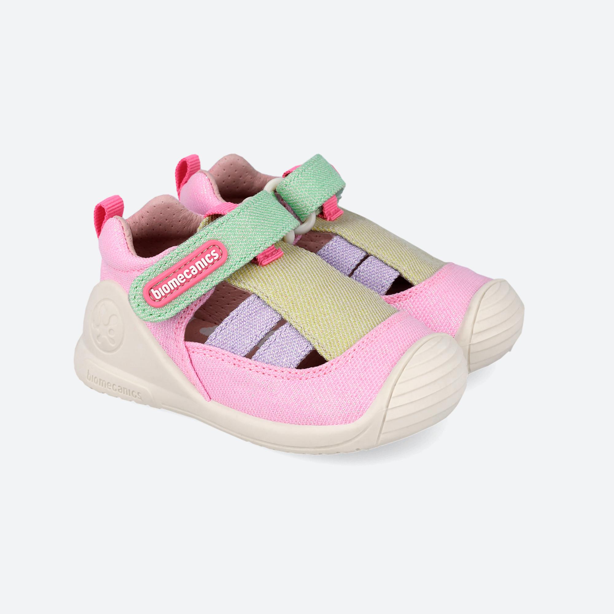 Sandálias para Bebé Fechadas com Velcro Biomecanics Rosa-claro-2