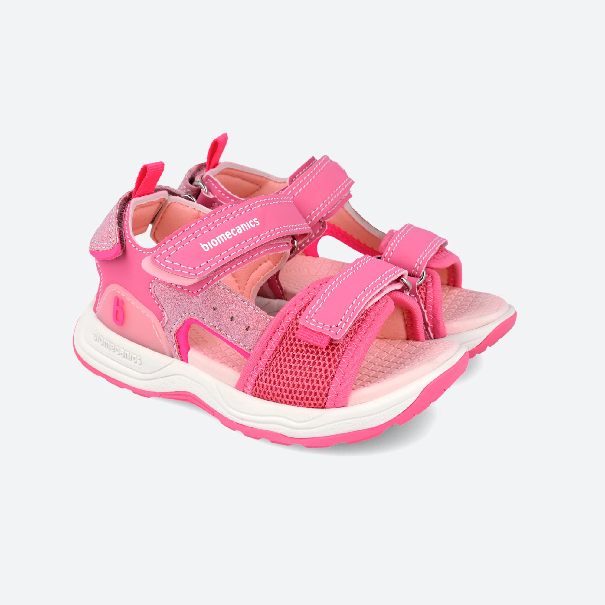 Sandálias Abertas Infantil com Velcro Rosa-pastilha-2