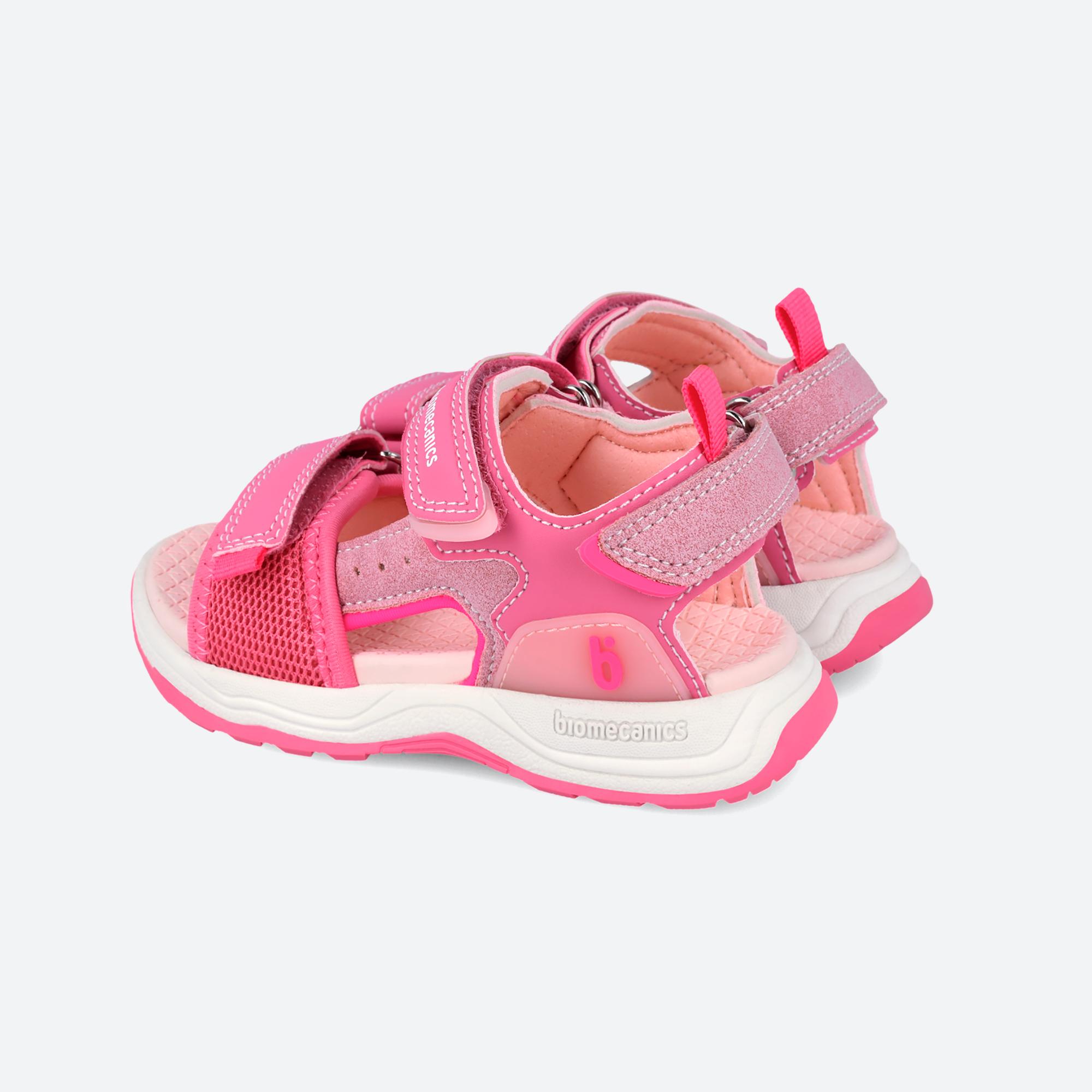 Sandálias Abertas Infantil com Velcro Rosa-pastilha-3