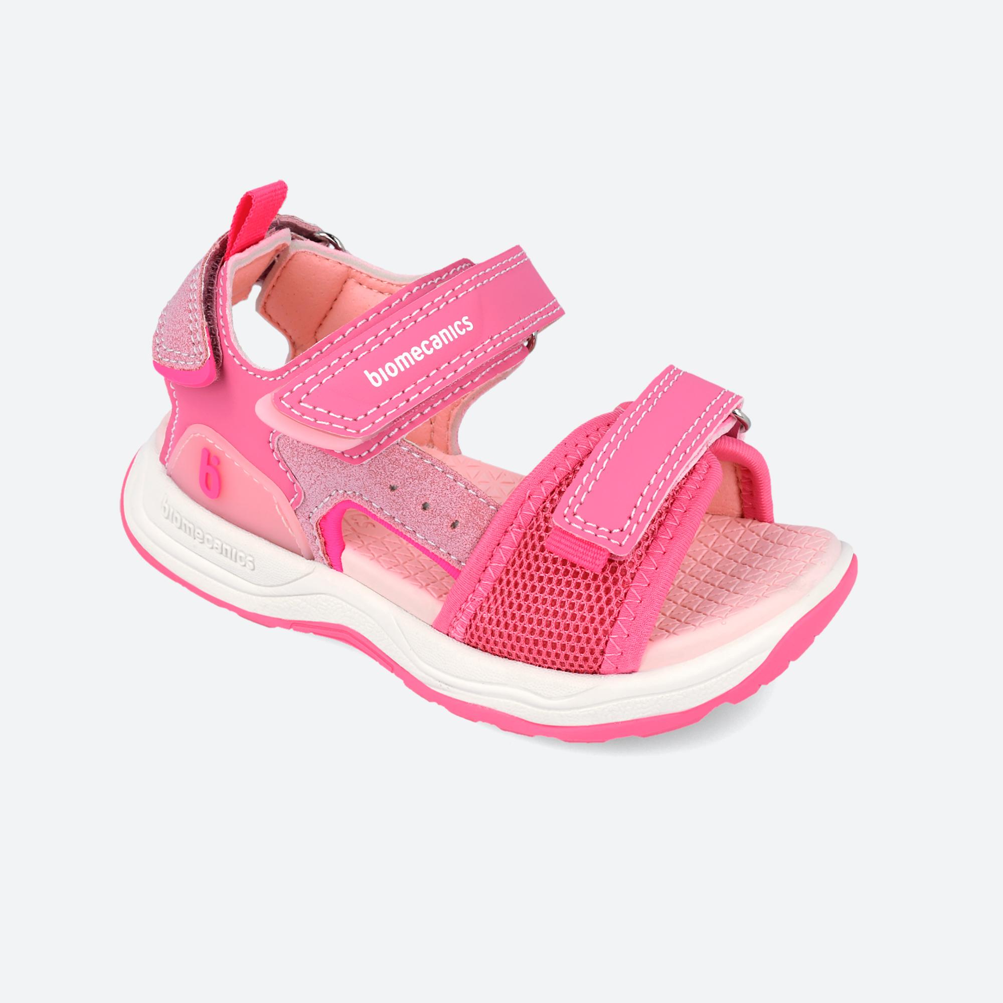 Sandálias Abertas Infantil com Velcro Rosa-pastilha-4