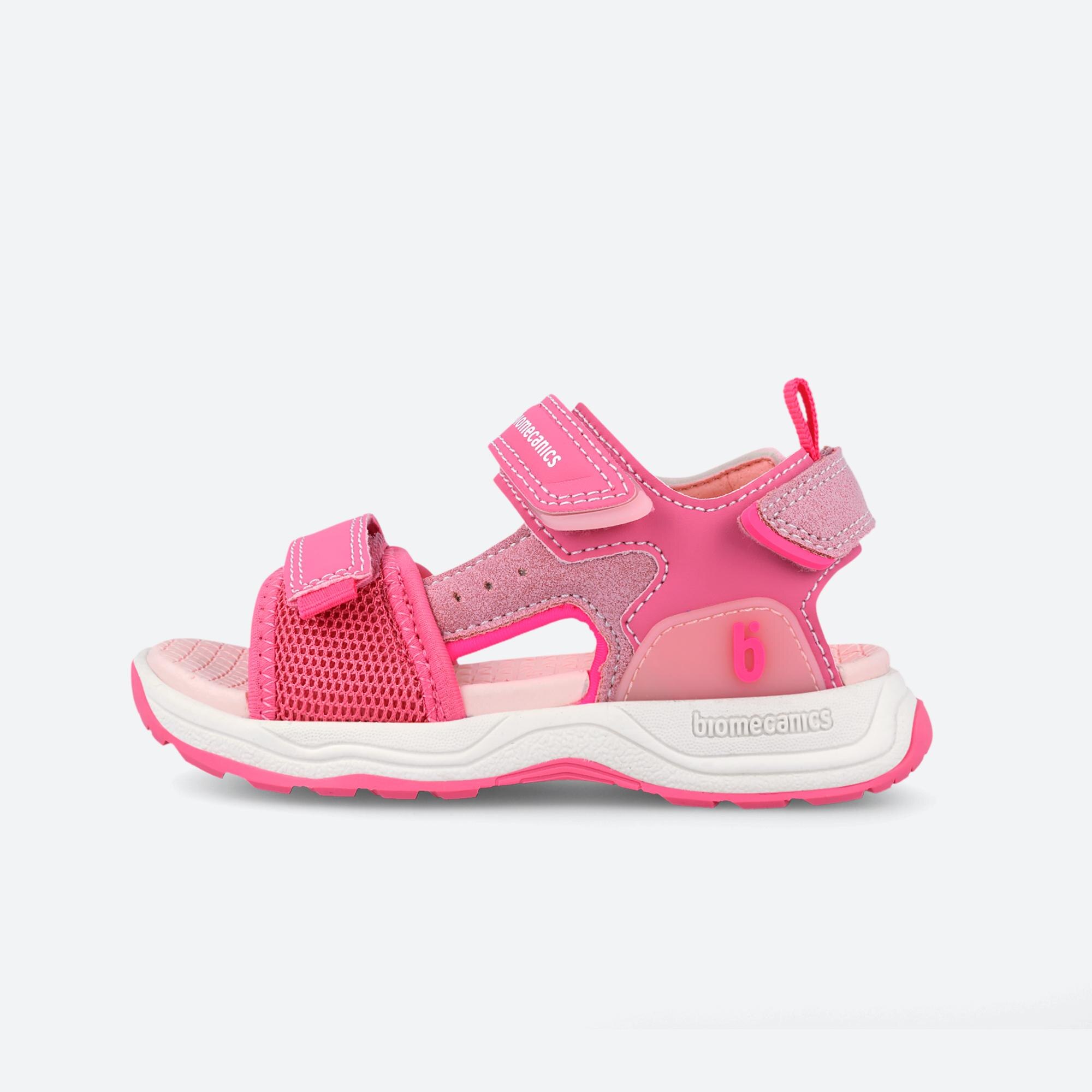 Sandálias Abertas Infantil com Velcro Rosa-pastilha-5