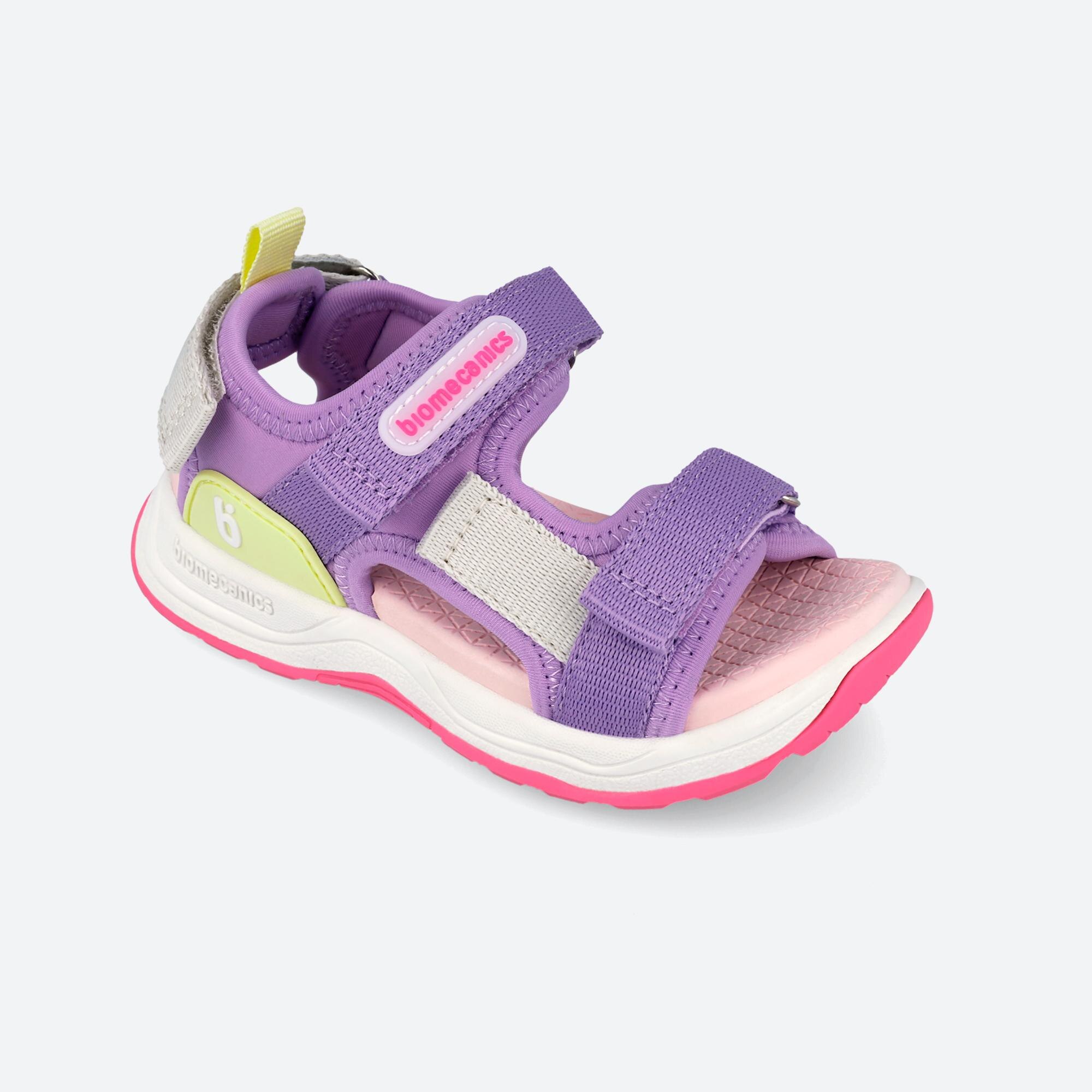 Sandálias Abertas Infantil com Velcro Lilás / Pistacho-4