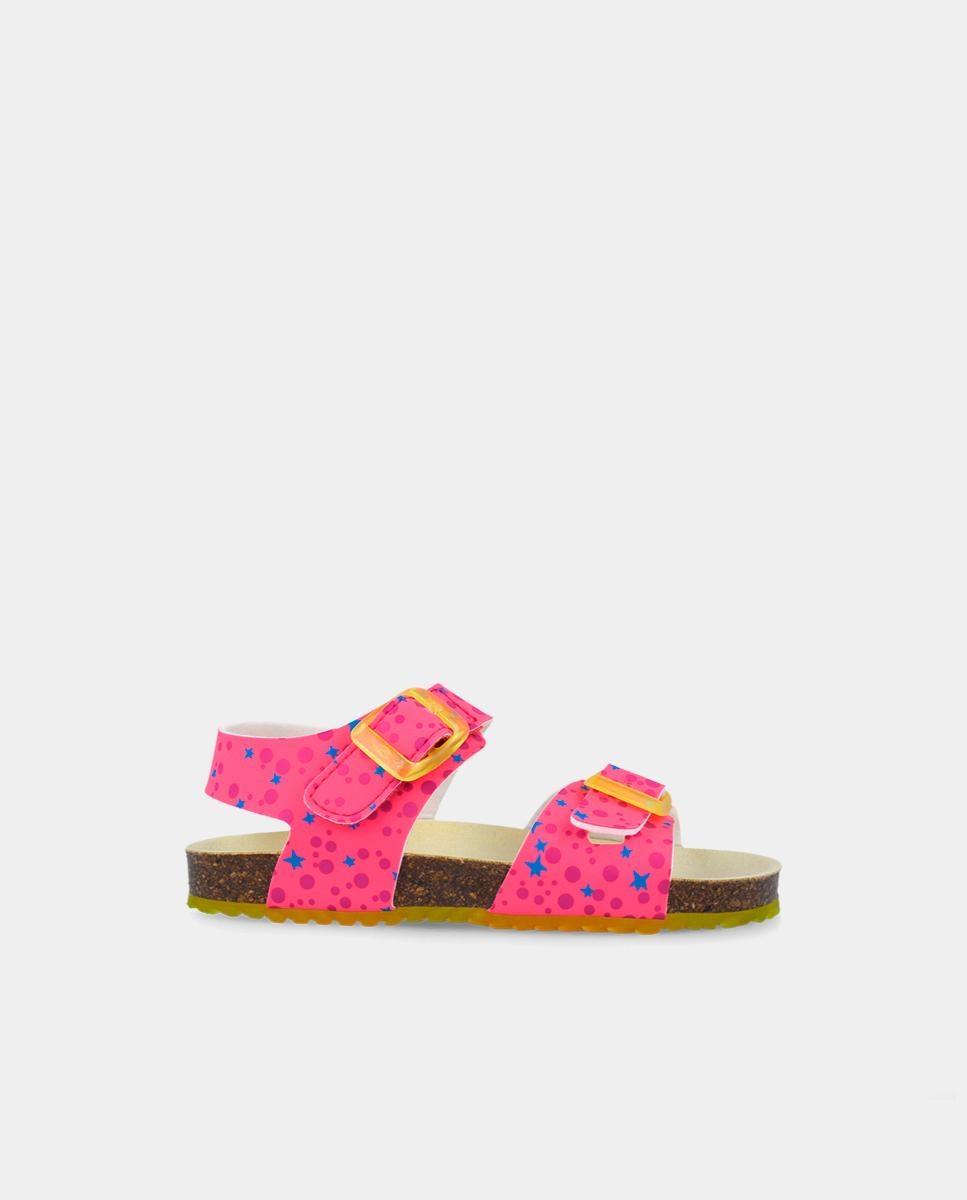 Sandália tipo bio infantis com fecho velcro Agatha Ruiz de la Prada Fúcsia-1