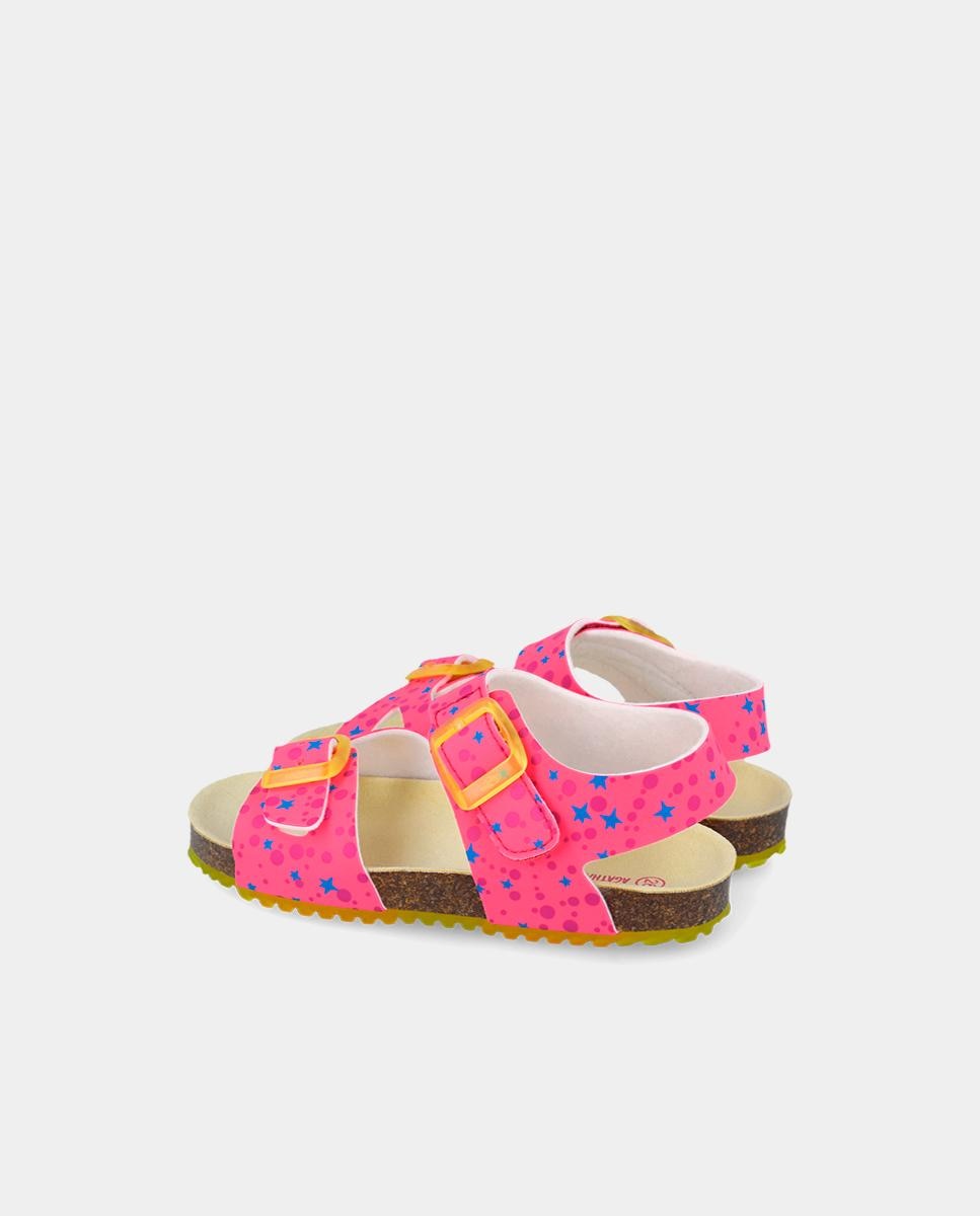 Sandália tipo bio infantis com fecho velcro Agatha Ruiz de la Prada Fúcsia-3