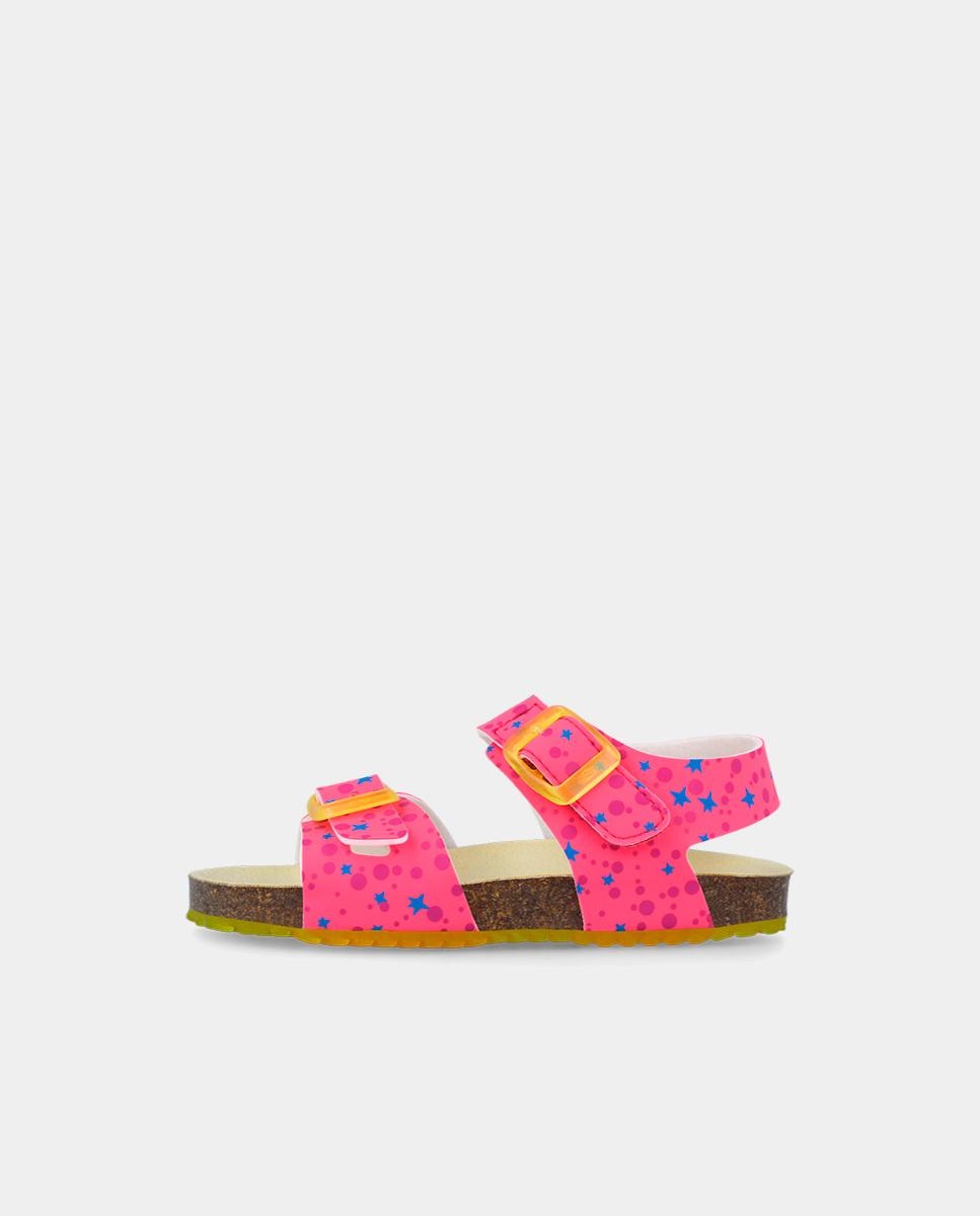 Sandália tipo bio infantis com fecho velcro Agatha Ruiz de la Prada Fúcsia-5