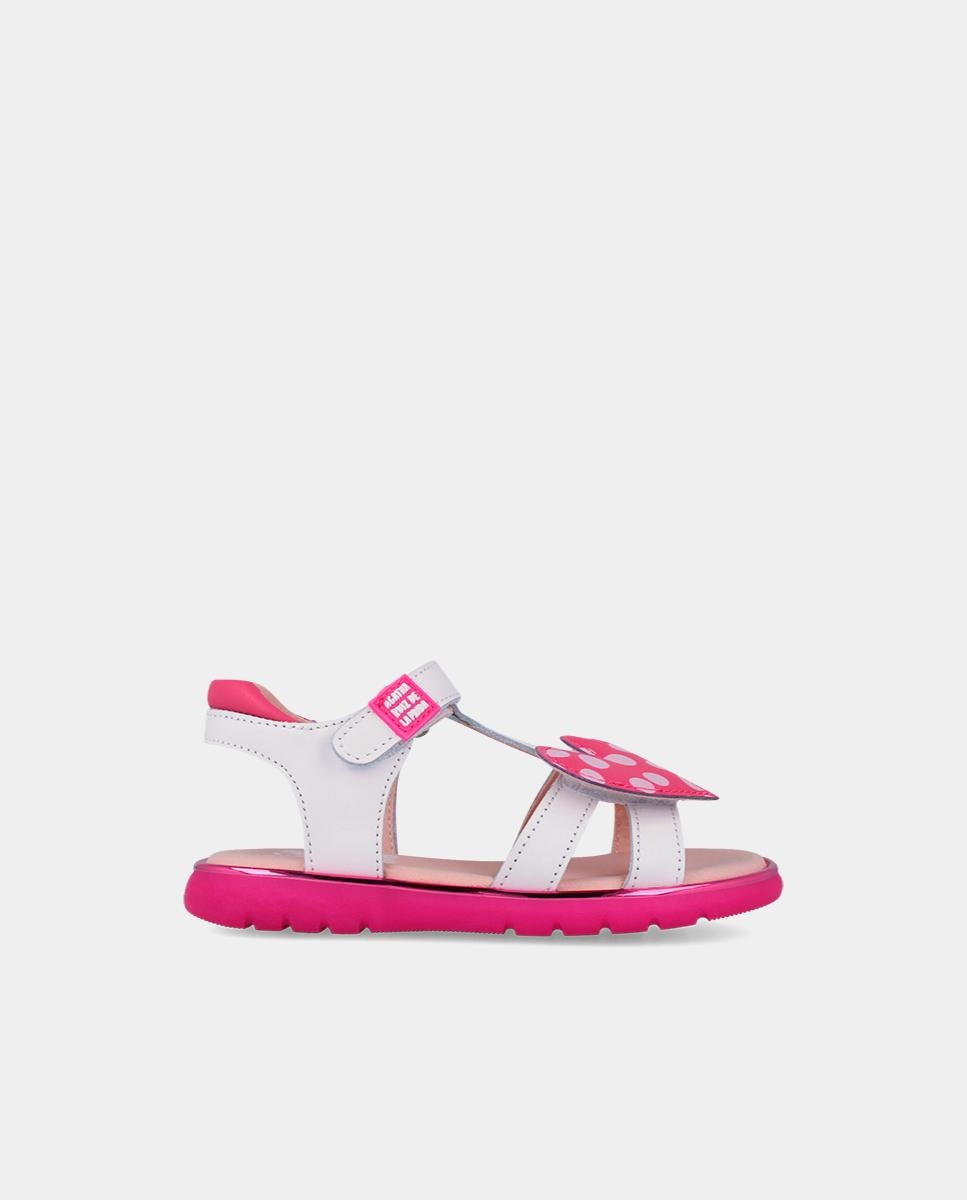 Sandálias Abertas Infantil Respeituosas com o Crescimento Natural Do Pé com Velcro Agatha Ruiz de la Prada Branco-1