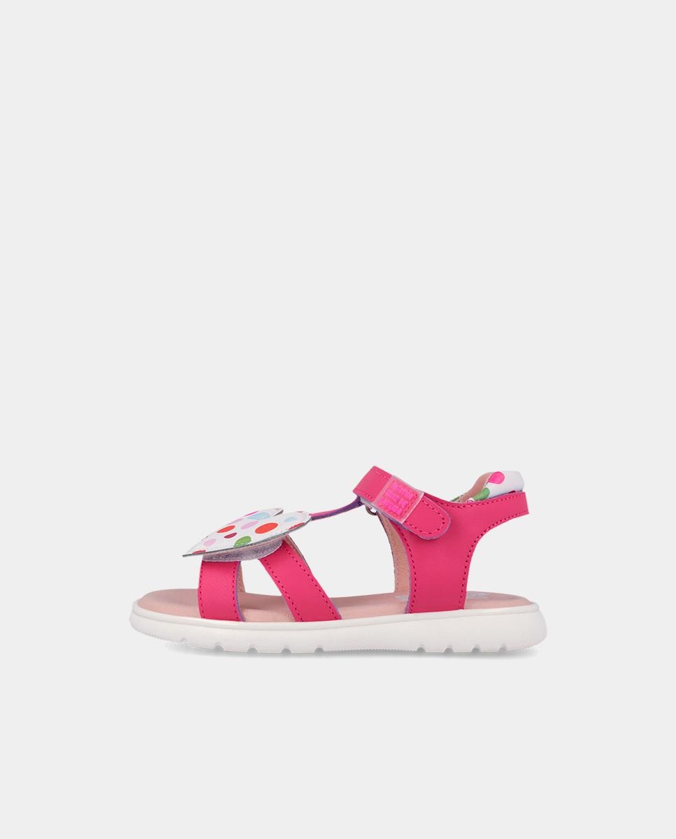 Sandálias Abertas Infantil Respeituosas com o Crescimento Natural Do Pé com Velcro Agatha Ruiz de la Prada Fúcsia-5