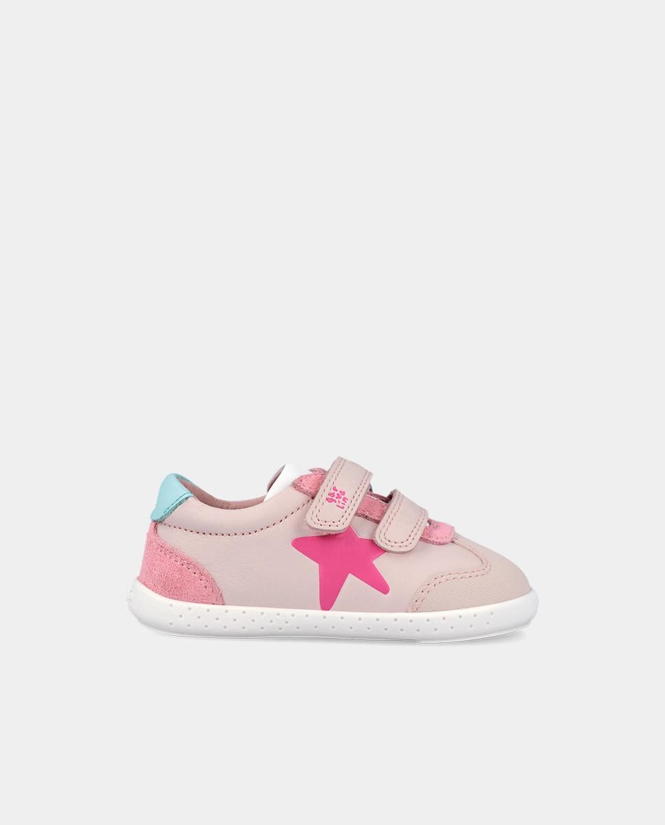 Sapatilhas Desportivas de Bebés Respeituosas com o Crescimento Do Pé com Velcro Garvalín Rosa-claro-1