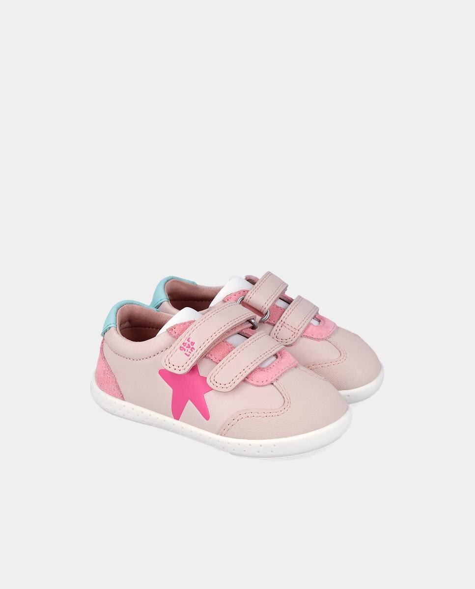 Sapatilhas Desportivas de Bebés Respeituosas com o Crescimento Do Pé com Velcro Garvalín Rosa-claro-2
