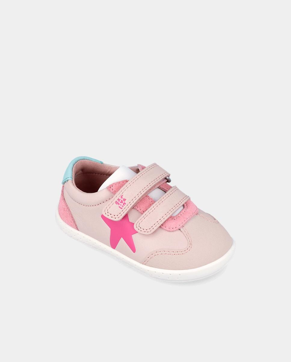 Sapatilhas Desportivas de Bebés Respeituosas com o Crescimento Do Pé com Velcro Garvalín Rosa-claro-4