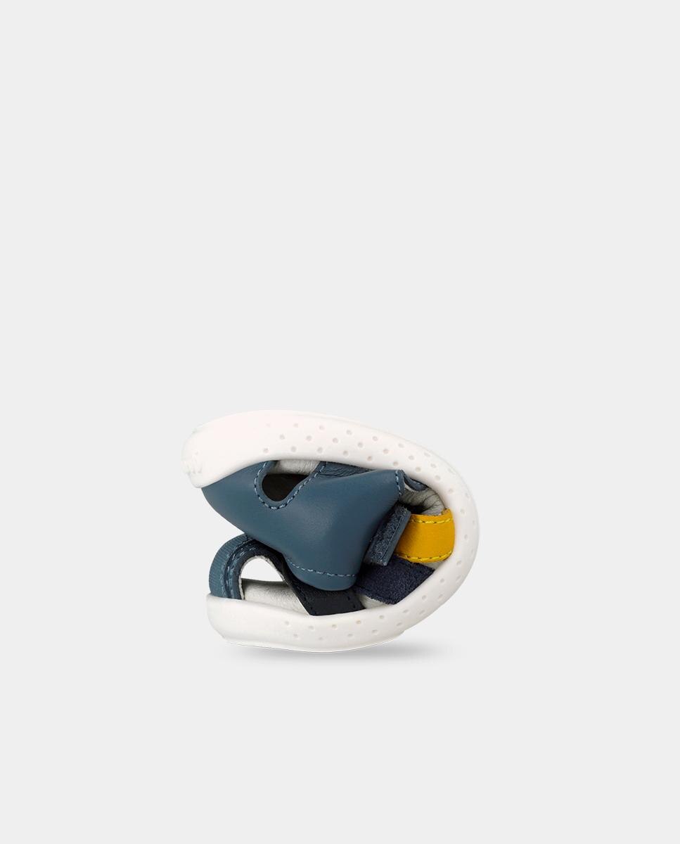 Sandálias para Bebés Respeitosas com o Crescimento Do Pé com Velcro Azul / Amarelo-3