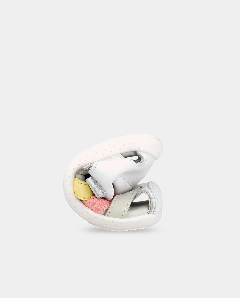Sandálias para Bebés Respeitosas com o Crescimento Do Pé com Velcro Branco / Rosa-3