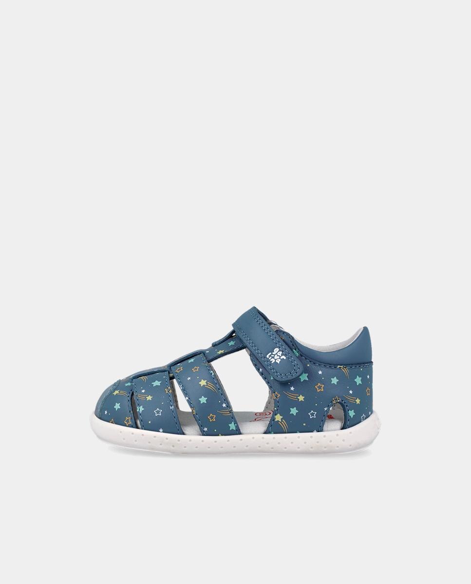 Sandálias para Bebés Respeitosas com o Crescimento Do Pé com Velcro Azul-6