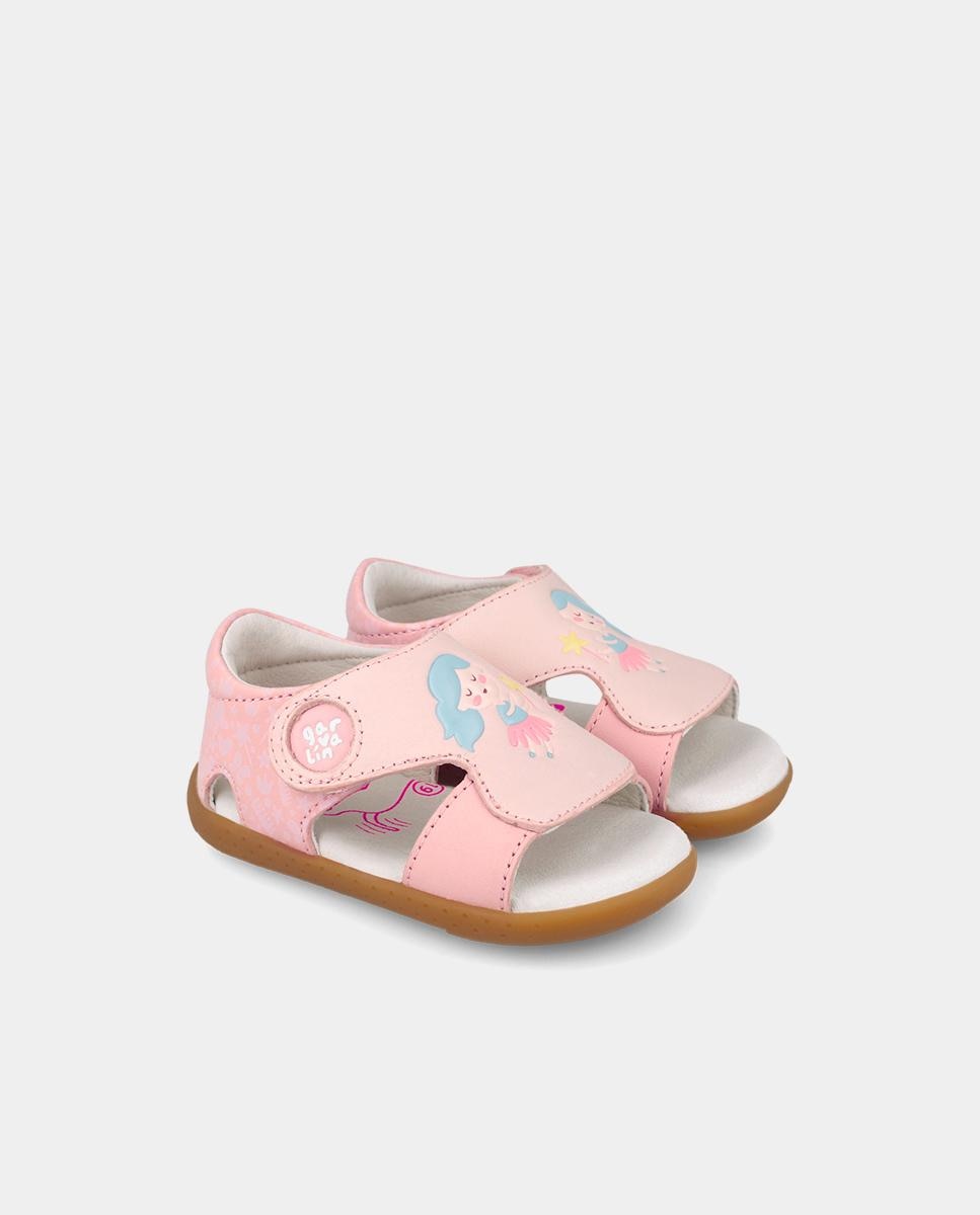 Sandálias para Bebés Respeitosas com o Crescimento Do Pé com Velcro Rosa-claro-2