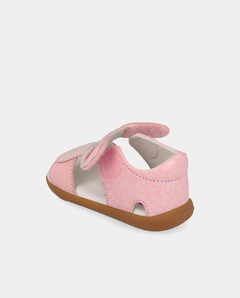 Sandálias para Bebés Respeitosas com o Crescimento Do Pé com Velcro Rosa-claro-6
